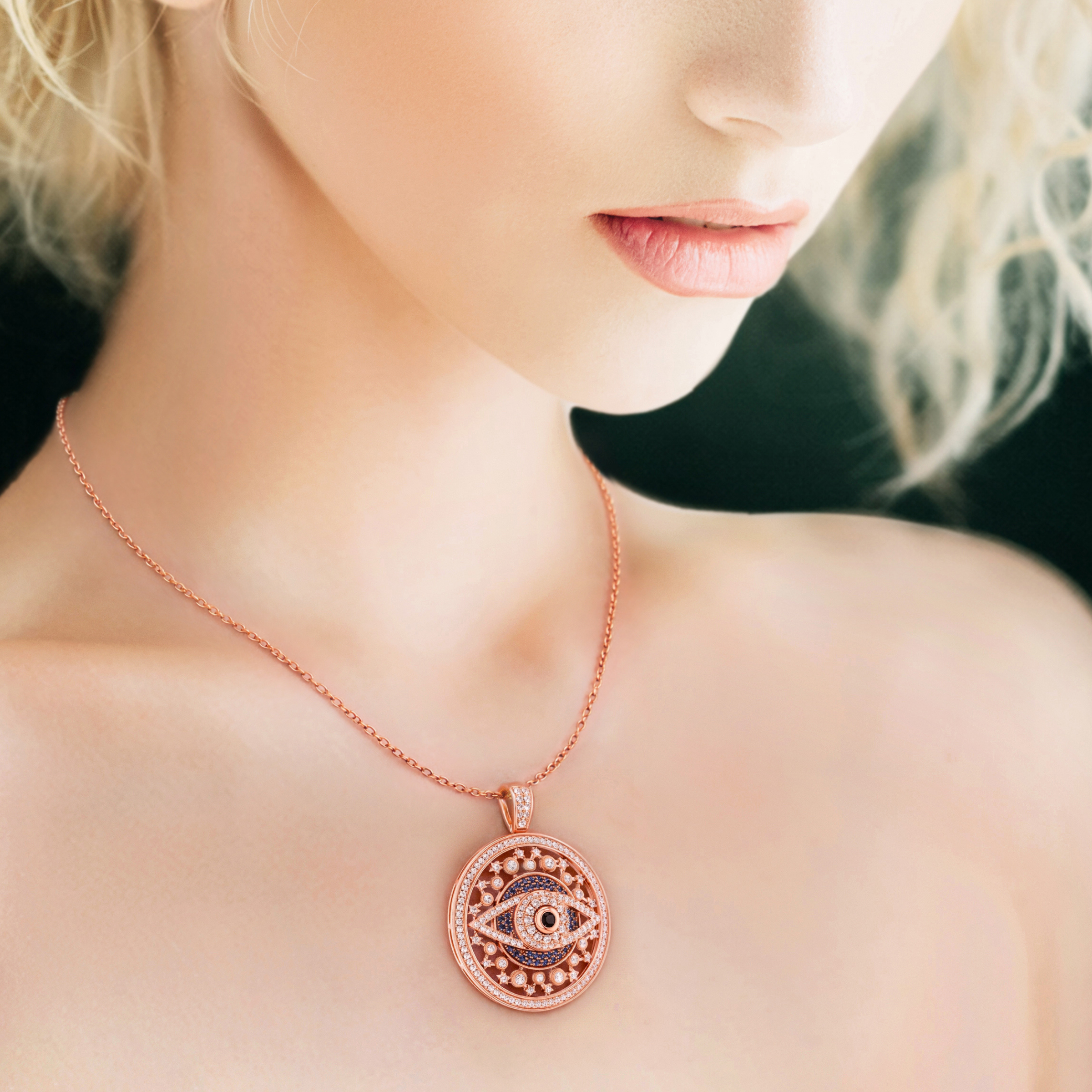 Occulux, Evil Eye Pendant in 18K Rose Gold