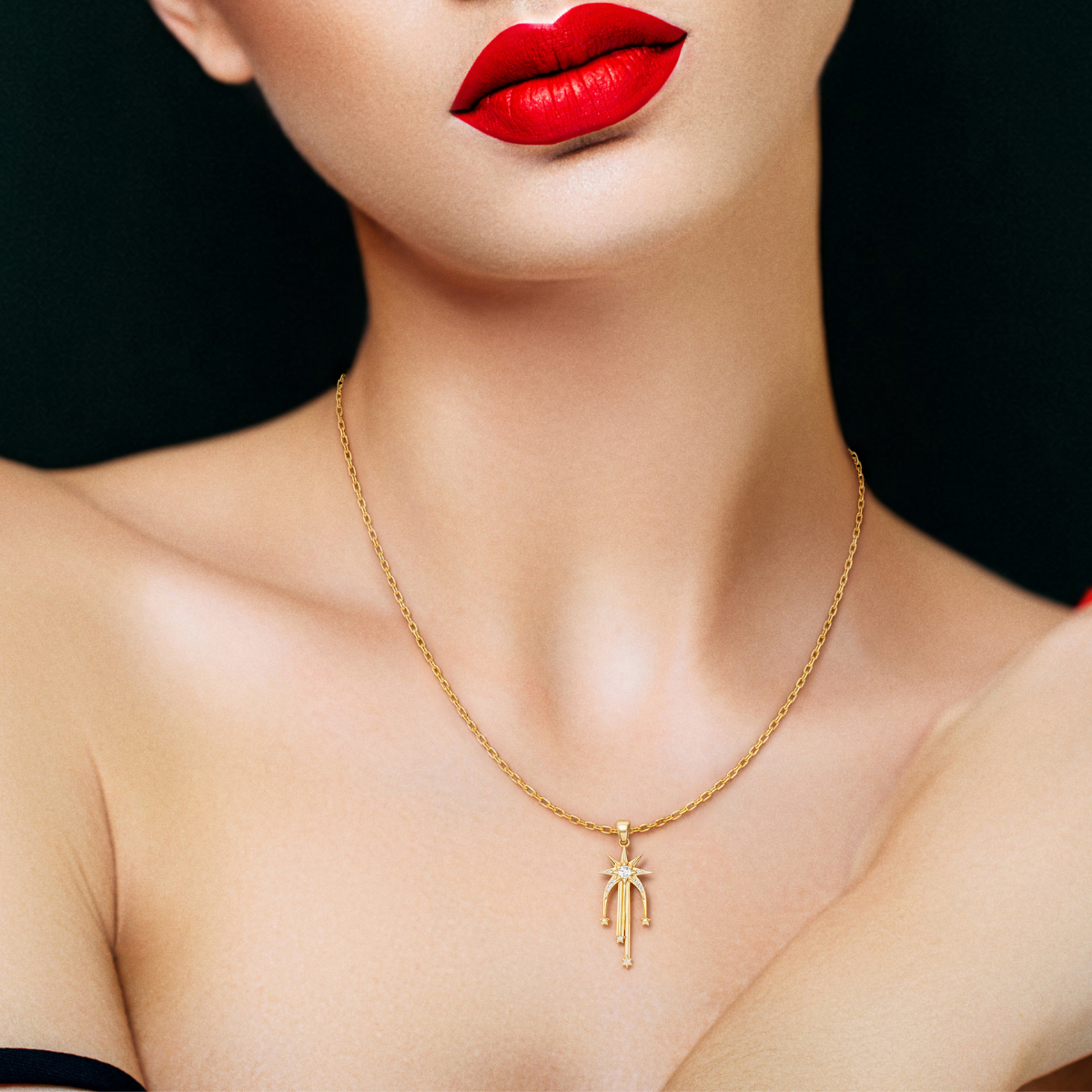 Skyfall, Shooting Star Pendant in 14K Yellow Gold