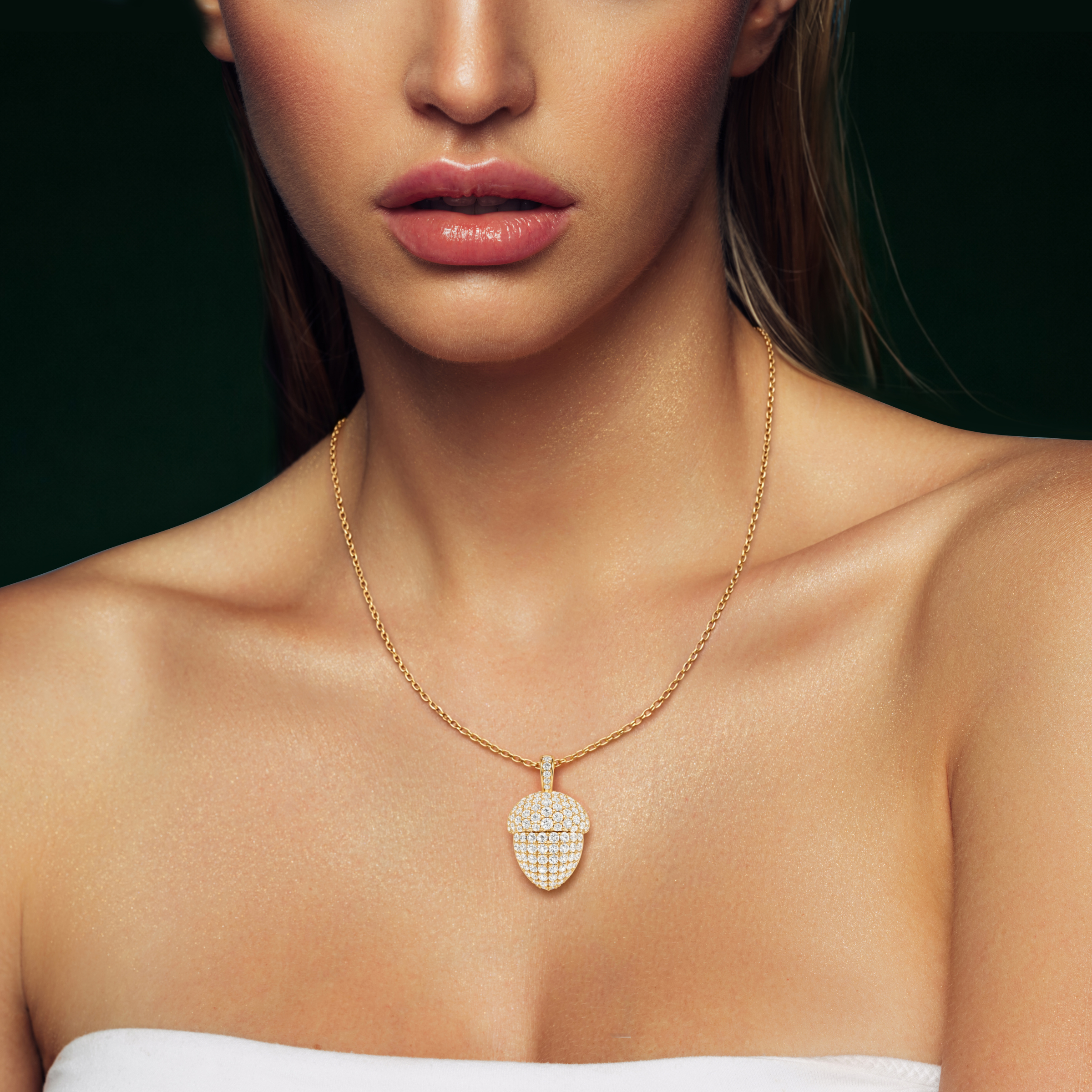 Oaklore, Acorn Pendant in 14K Yellow Gold