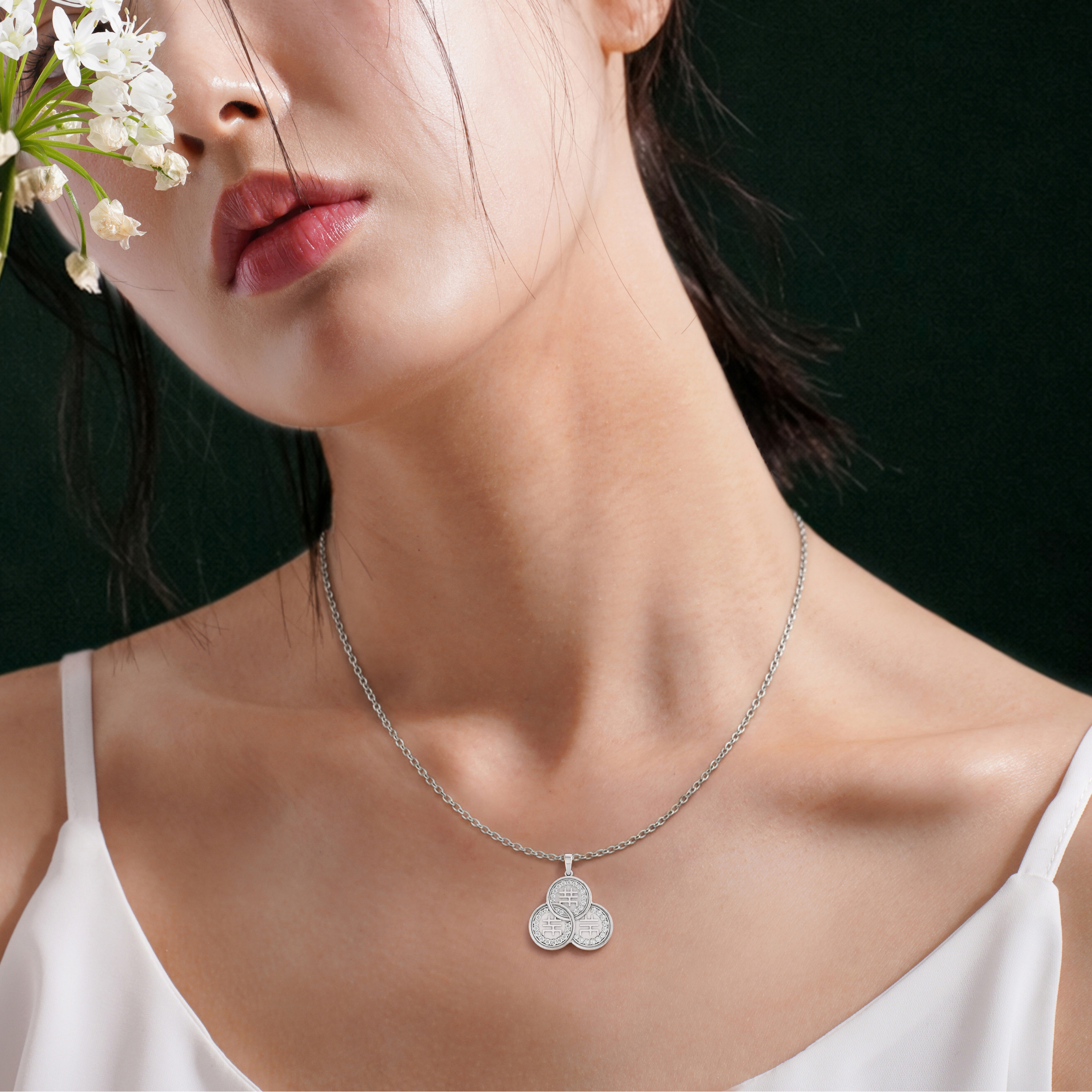Chiclove, Feng Shui Pendant in 14K White Gold