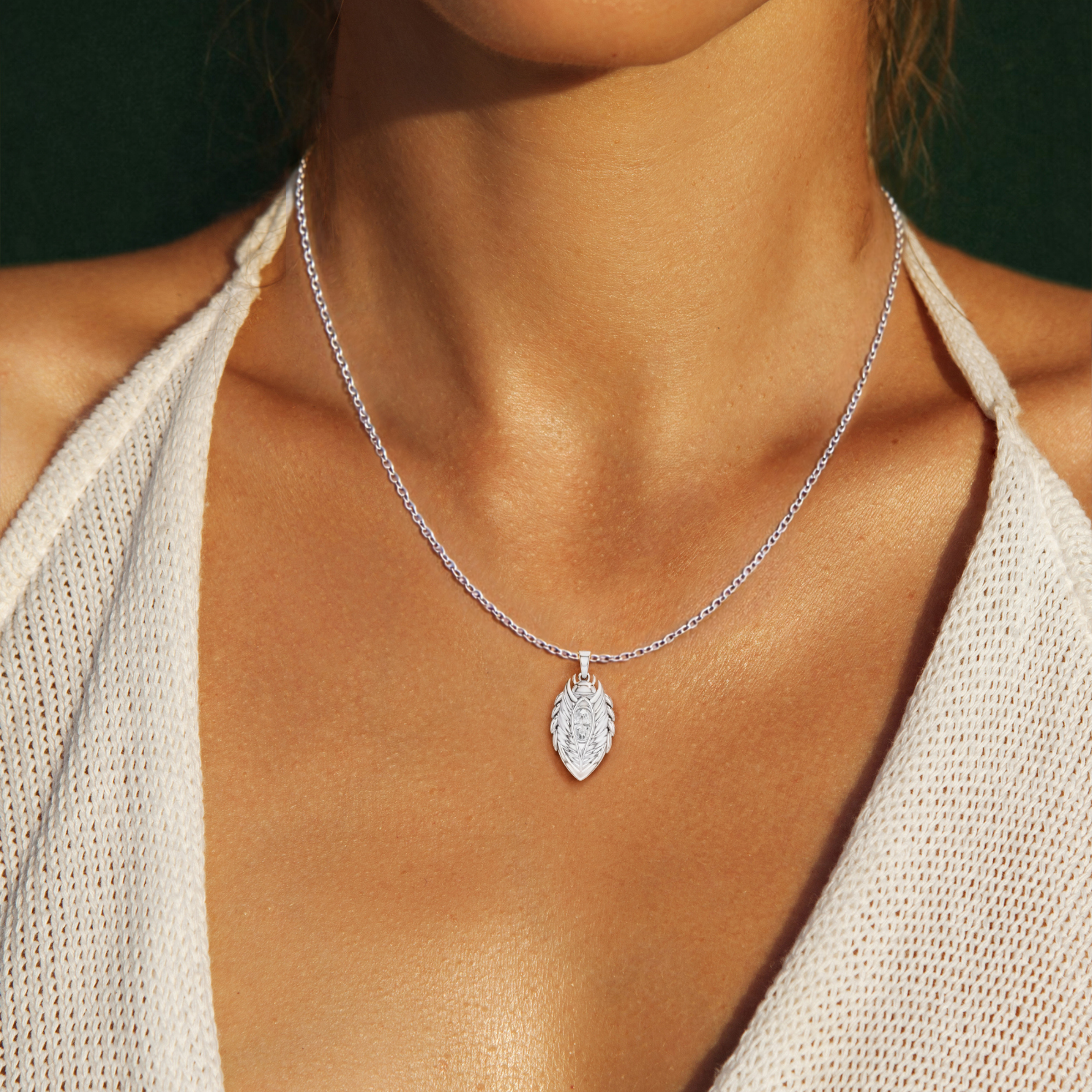 Scarabyne, Scarab Pendant in 14K White Gold