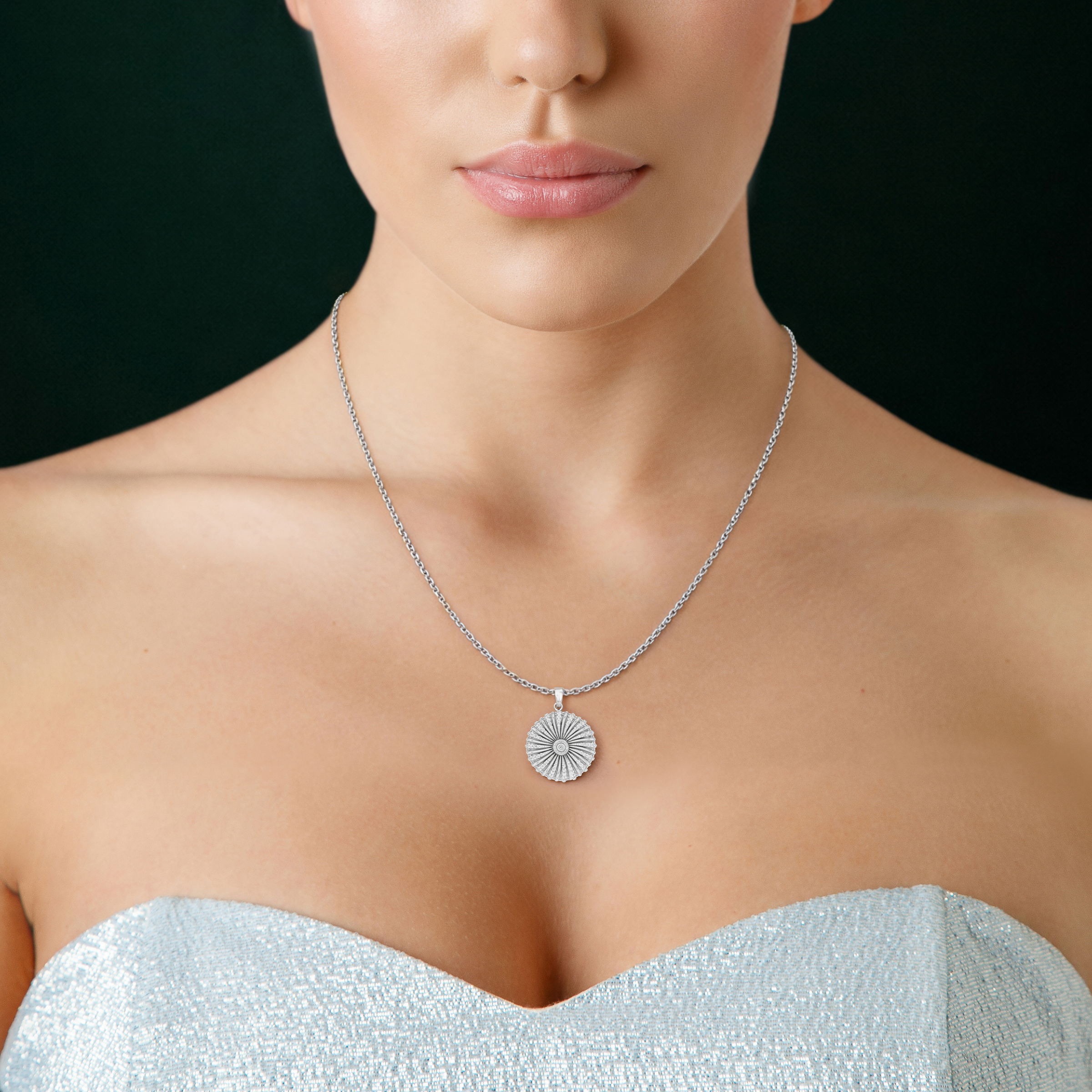 Marbella, Sea Shell Pendant in 14K White Gold