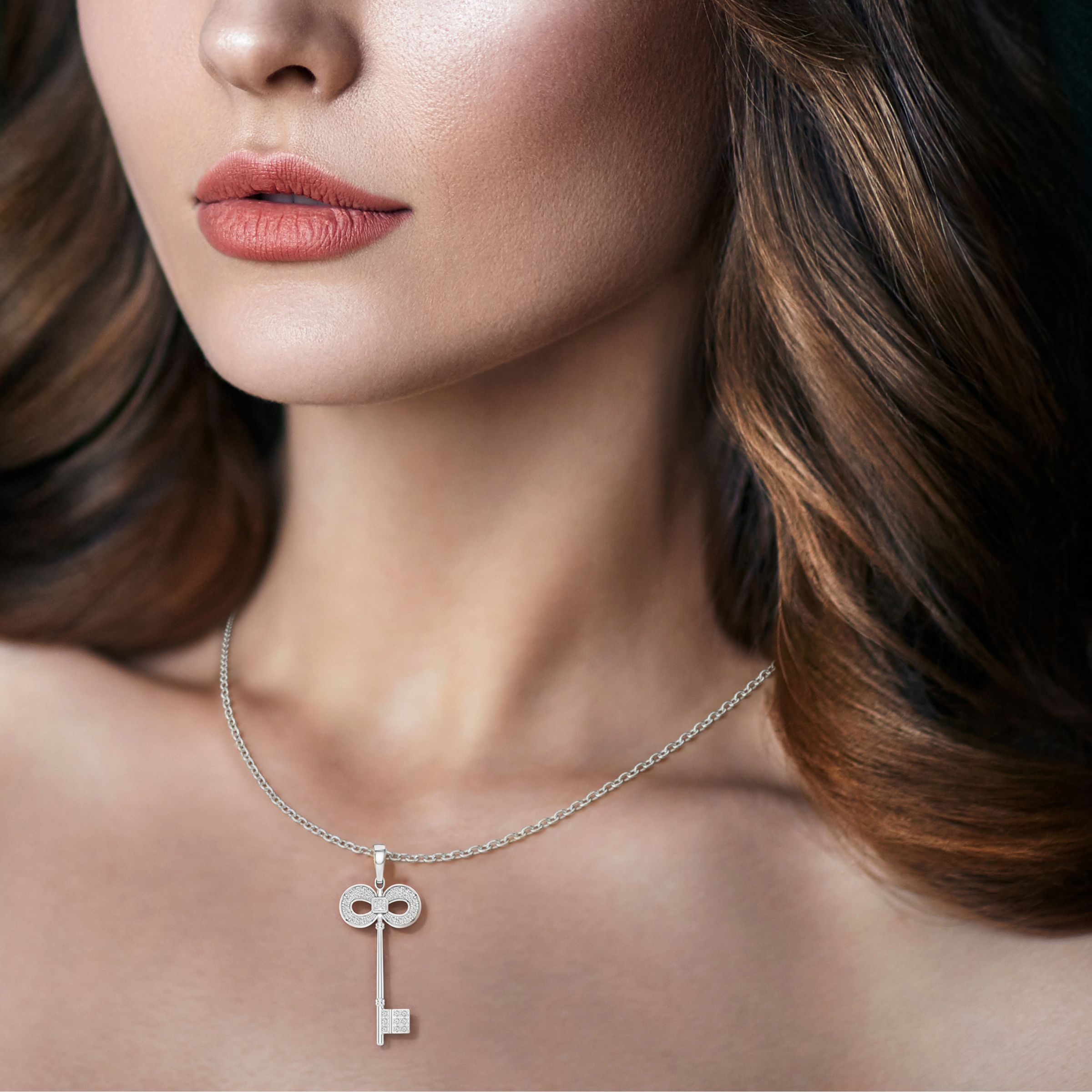 Keeley, Key Pendant in 14K White Gold