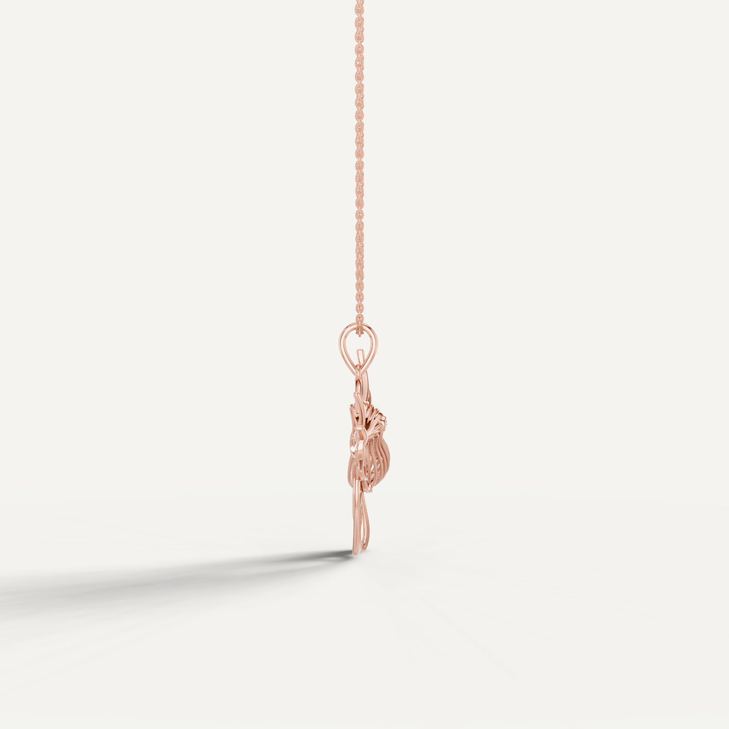 Fluttery, Hummingbird Pendant in 14K Rose Gold