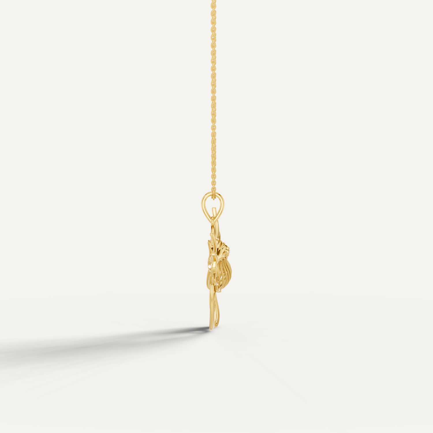 Fluttery, Hummingbird Pendant in 14K Yellow Gold