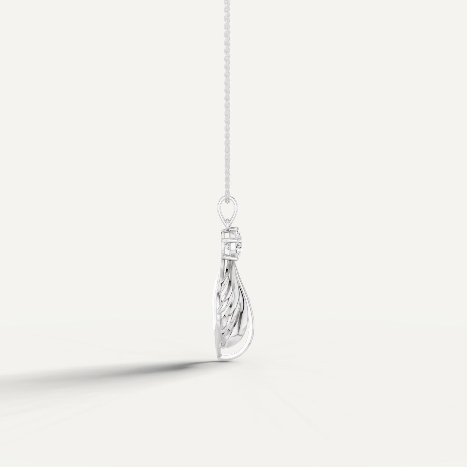 Shelly, Sea Shell Pendant in 18K White Gold
