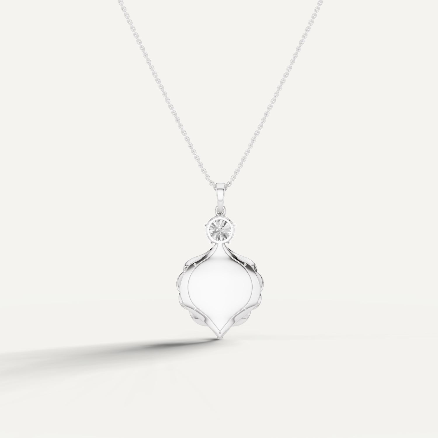 Shelly, Sea Shell Pendant in 18K White Gold