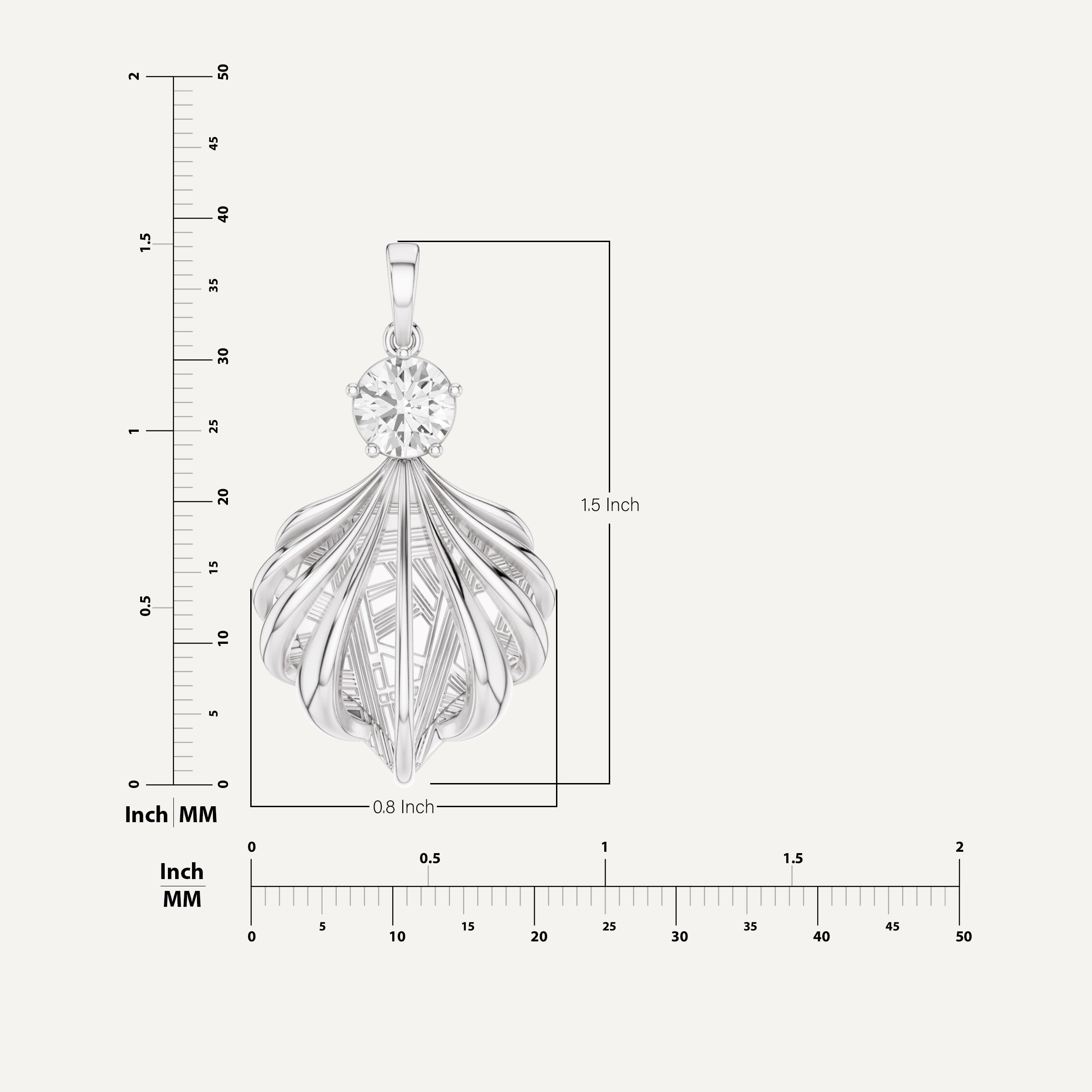 Shelly, Sea Shell Pendant in 18K White Gold