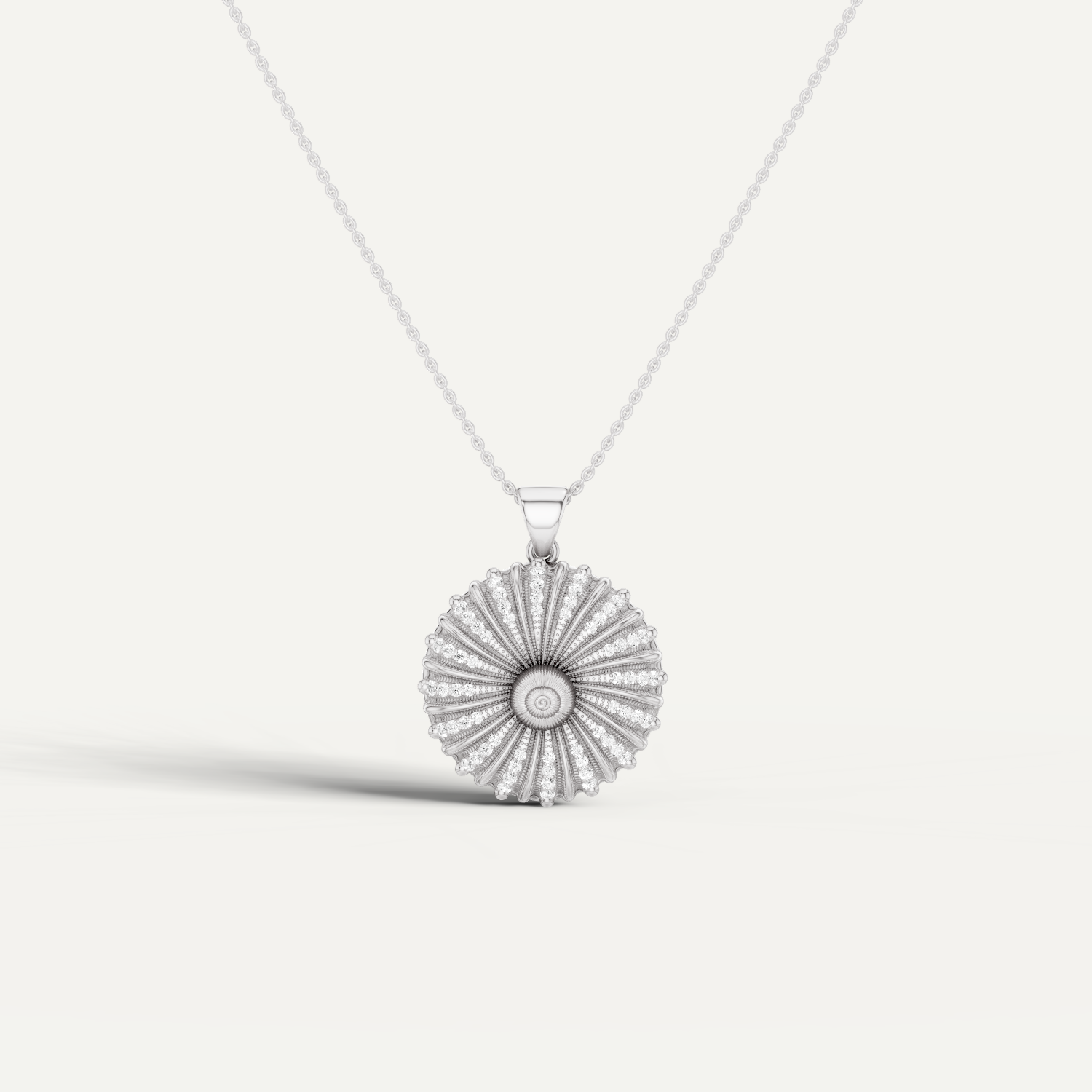 Marbella, Sea Shell Pendant in 14K White Gold