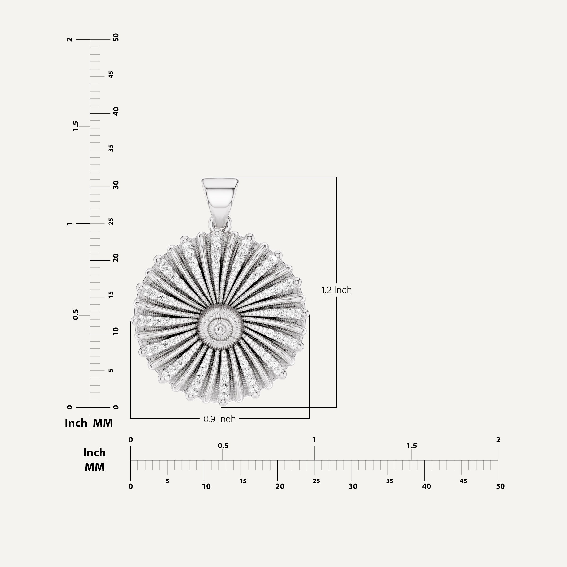 Marbella, Sea Shell Pendant in 14K White Gold