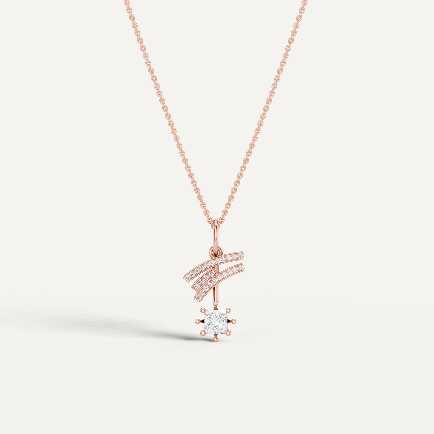 Stellar, Shooting Star Pendant in 14K Rose Gold