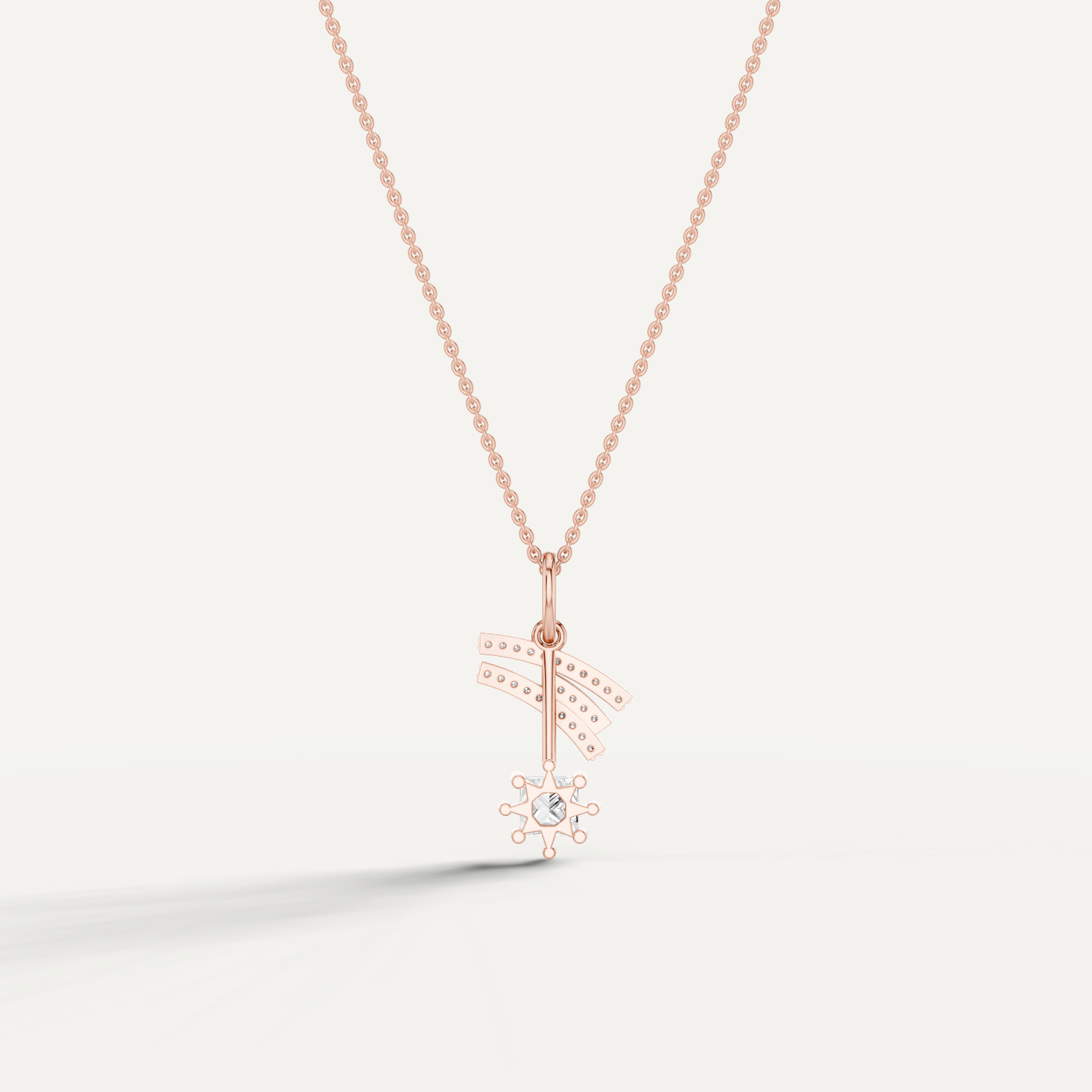 Stellar, Shooting Star Pendant in 14K Rose Gold