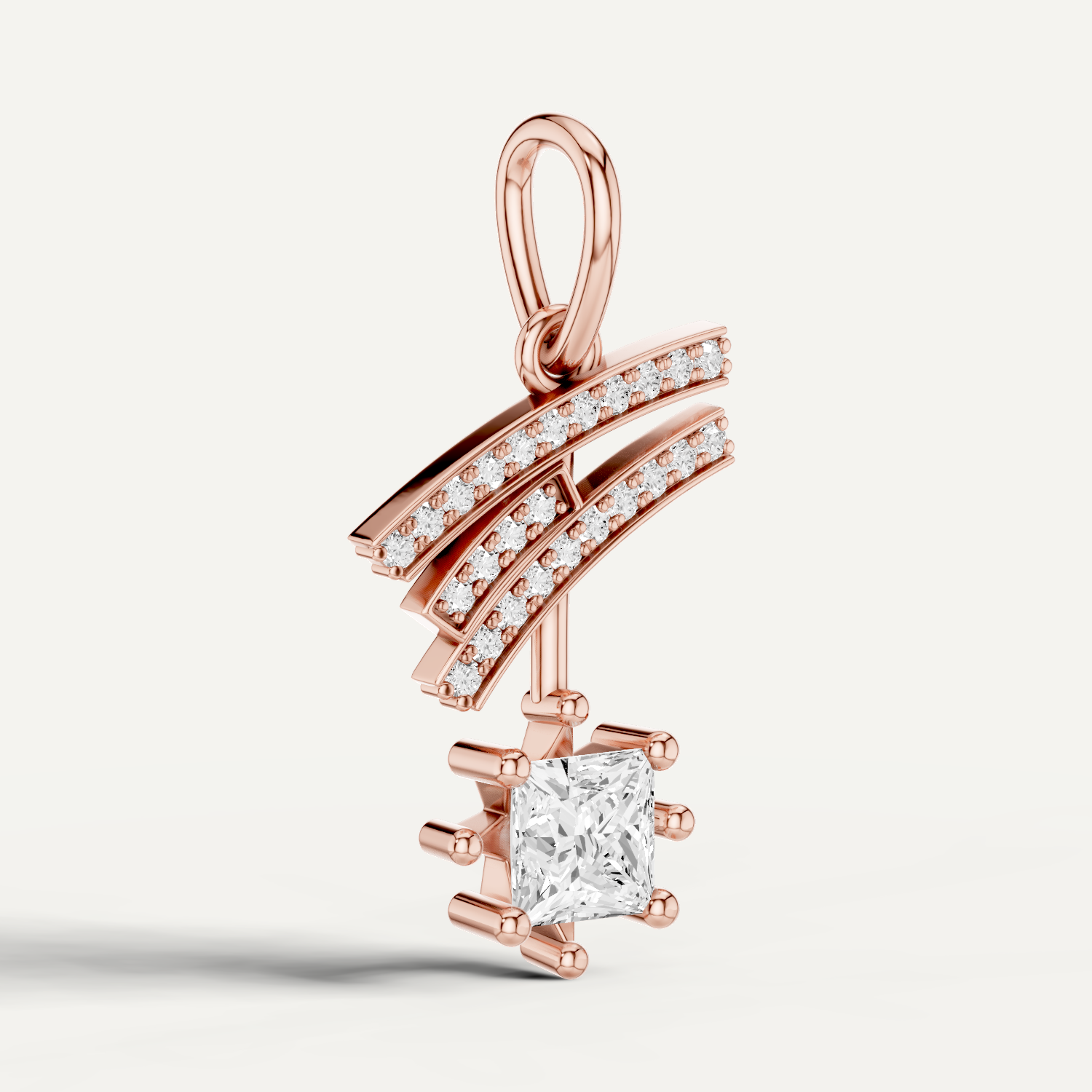 Stellar, Shooting Star Pendant in 18K Rose Gold
