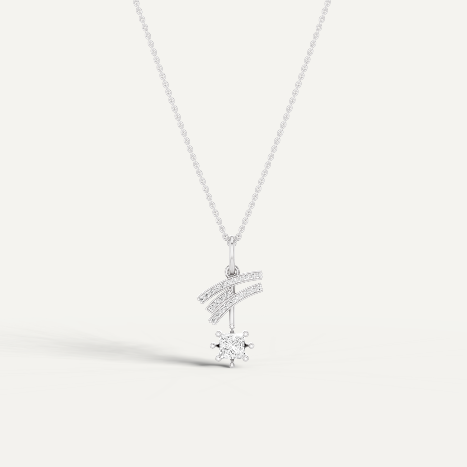 Stellar, Shooting Star Pendant in 14K White Gold