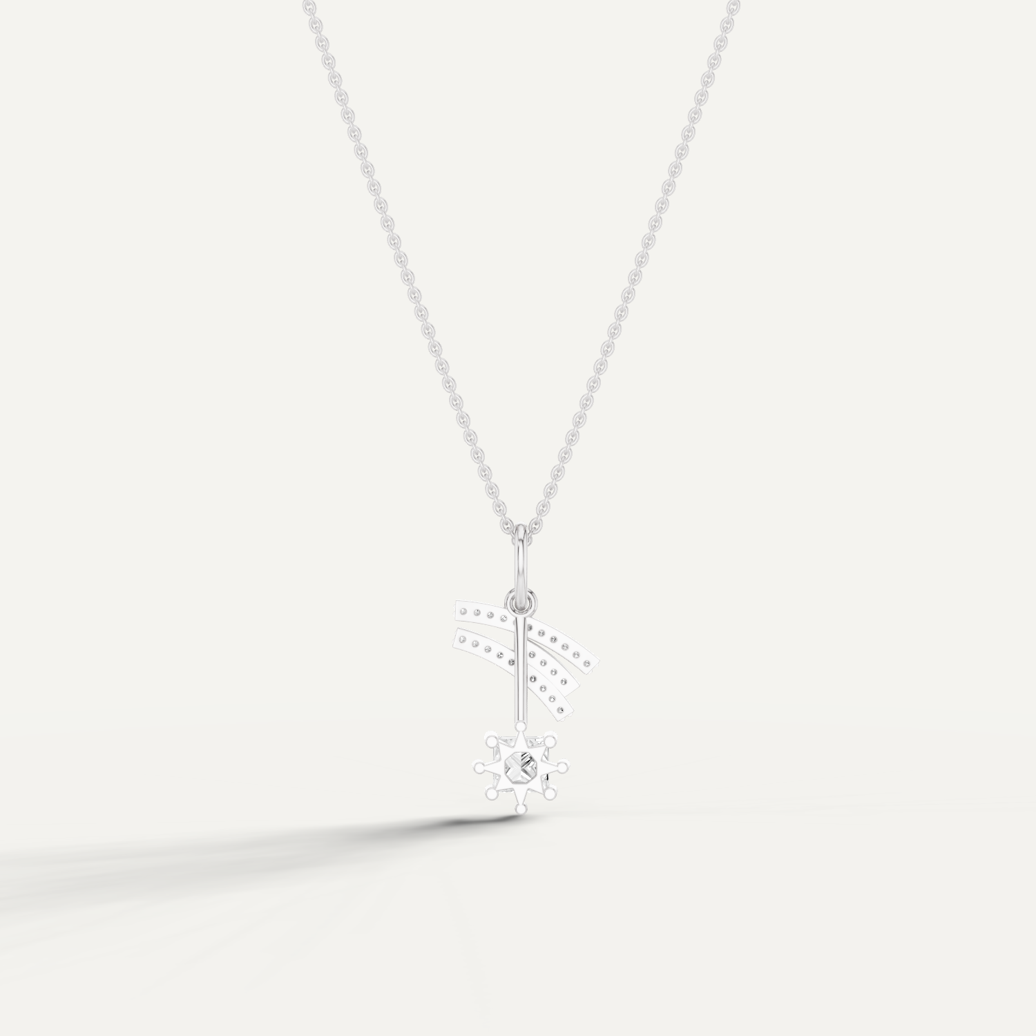 Stellar, Shooting Star Pendant in 14K White Gold