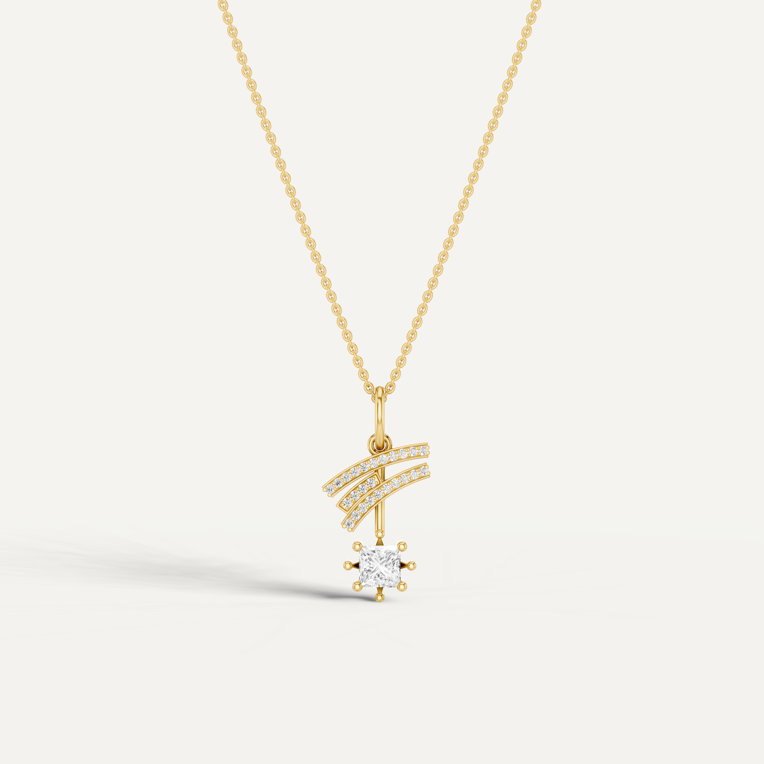Stellar, Shooting Star Pendant in 18K Yellow Gold