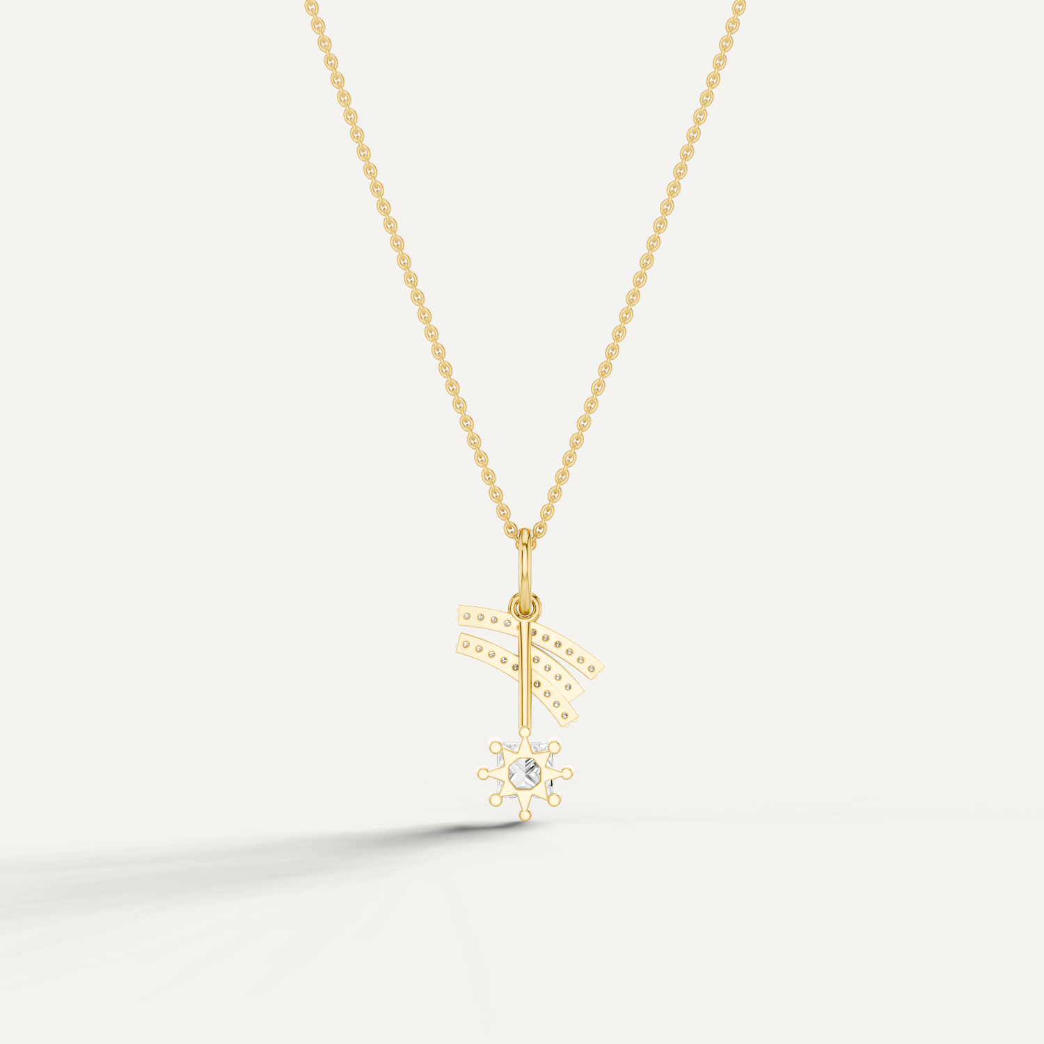 Stellar, Shooting Star Pendant in 18K Yellow Gold
