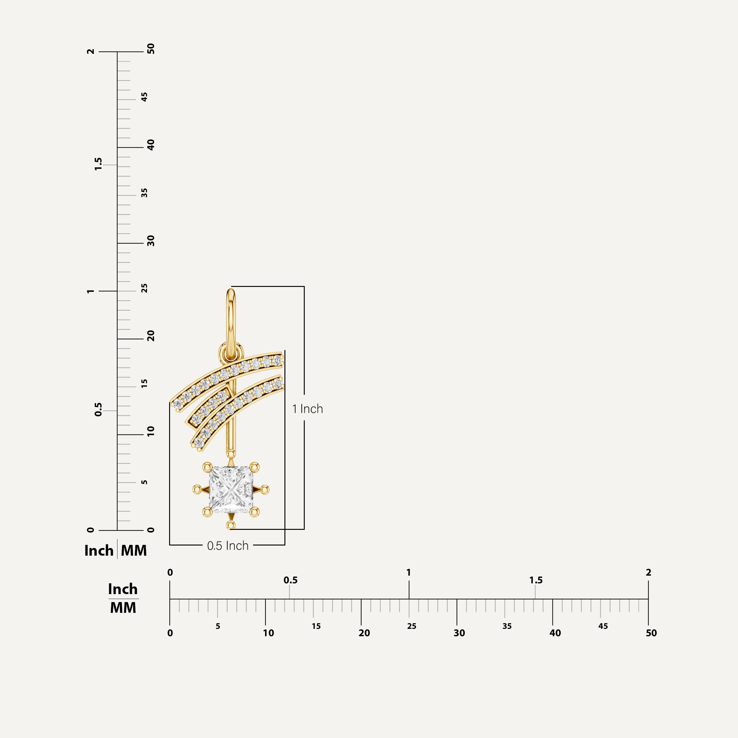 Stellar, Shooting Star Pendant in 18K Yellow Gold