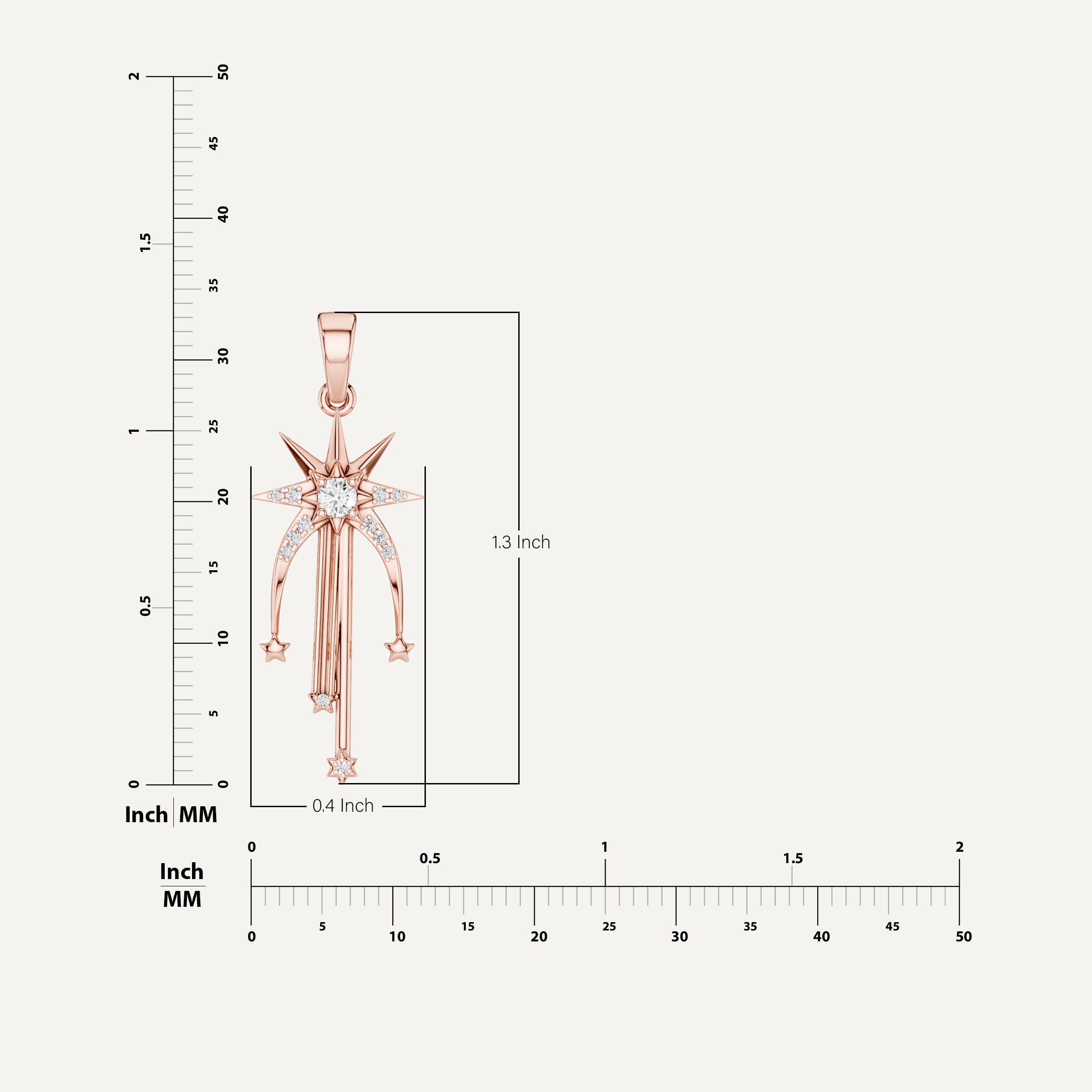 Skyfall, Shooting Star Pendant in 18K Rose Gold