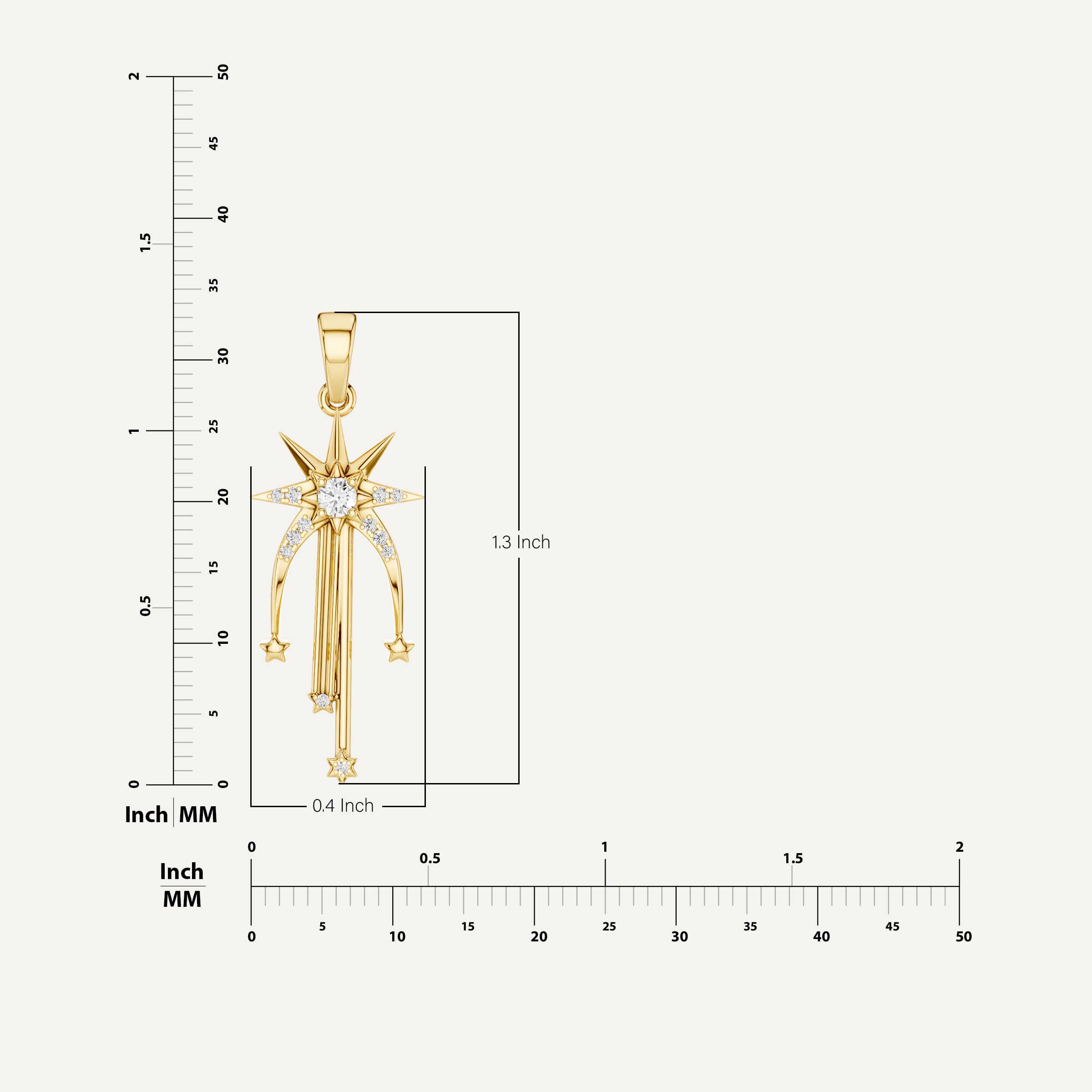 Skyfall, Shooting Star Pendant in 14K Yellow Gold