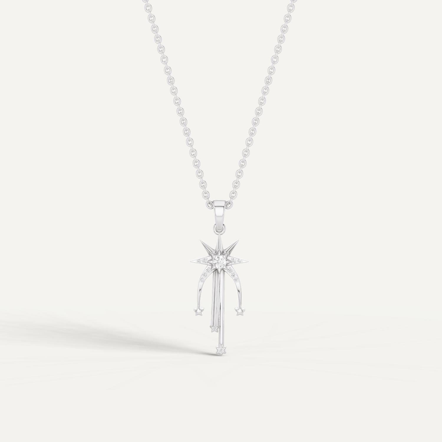 Skyfall, Shooting Star Pendant in 18K White Gold