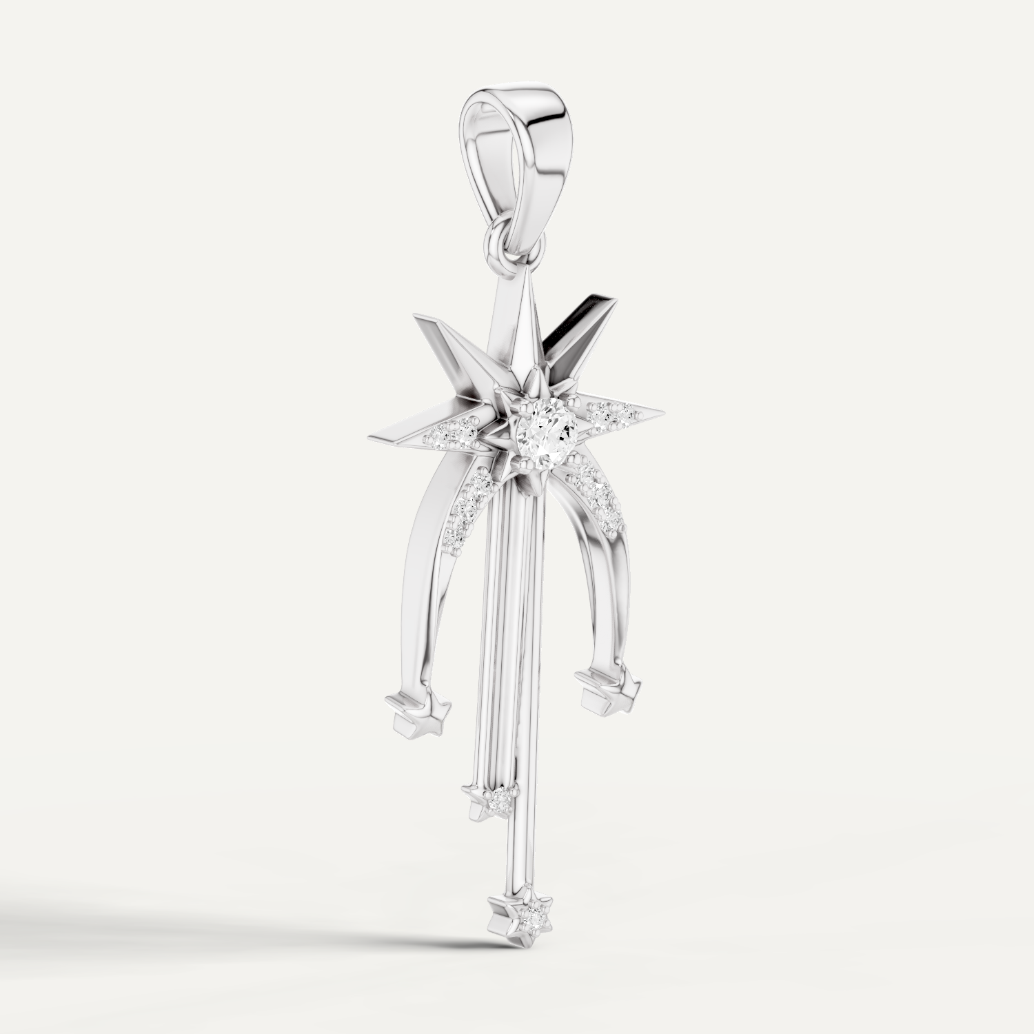 Skyfall, Shooting Star Pendant in 18K White Gold