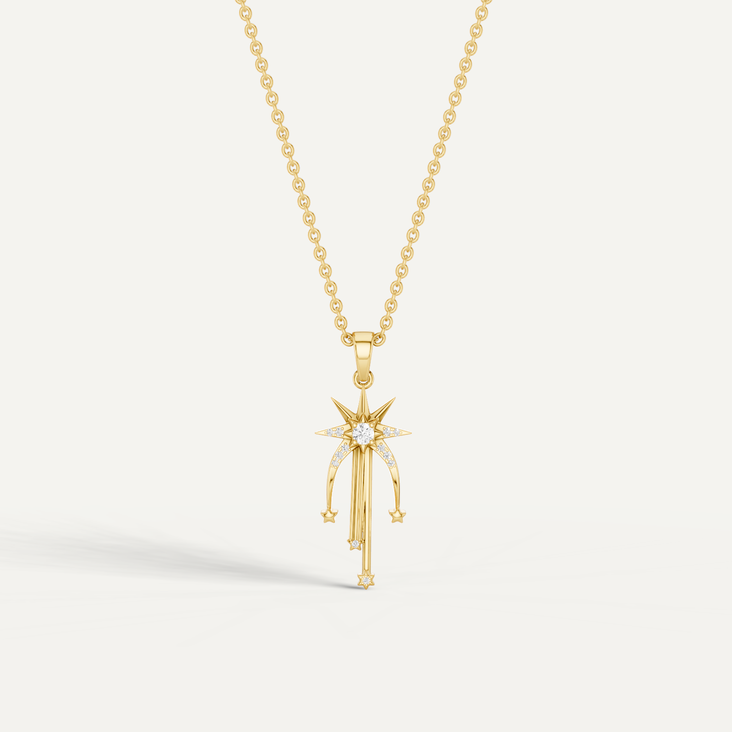 Skyfall, Shooting Star Pendant in 14K Yellow Gold