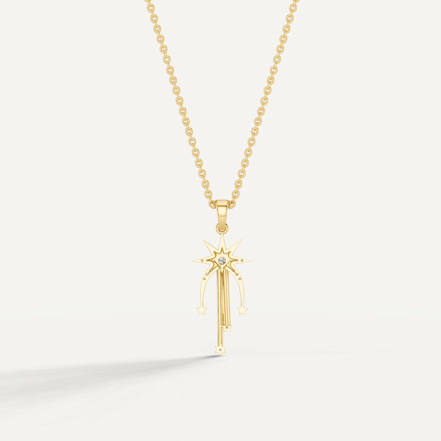 Skyfall, Shooting Star Pendant in 14K Yellow Gold