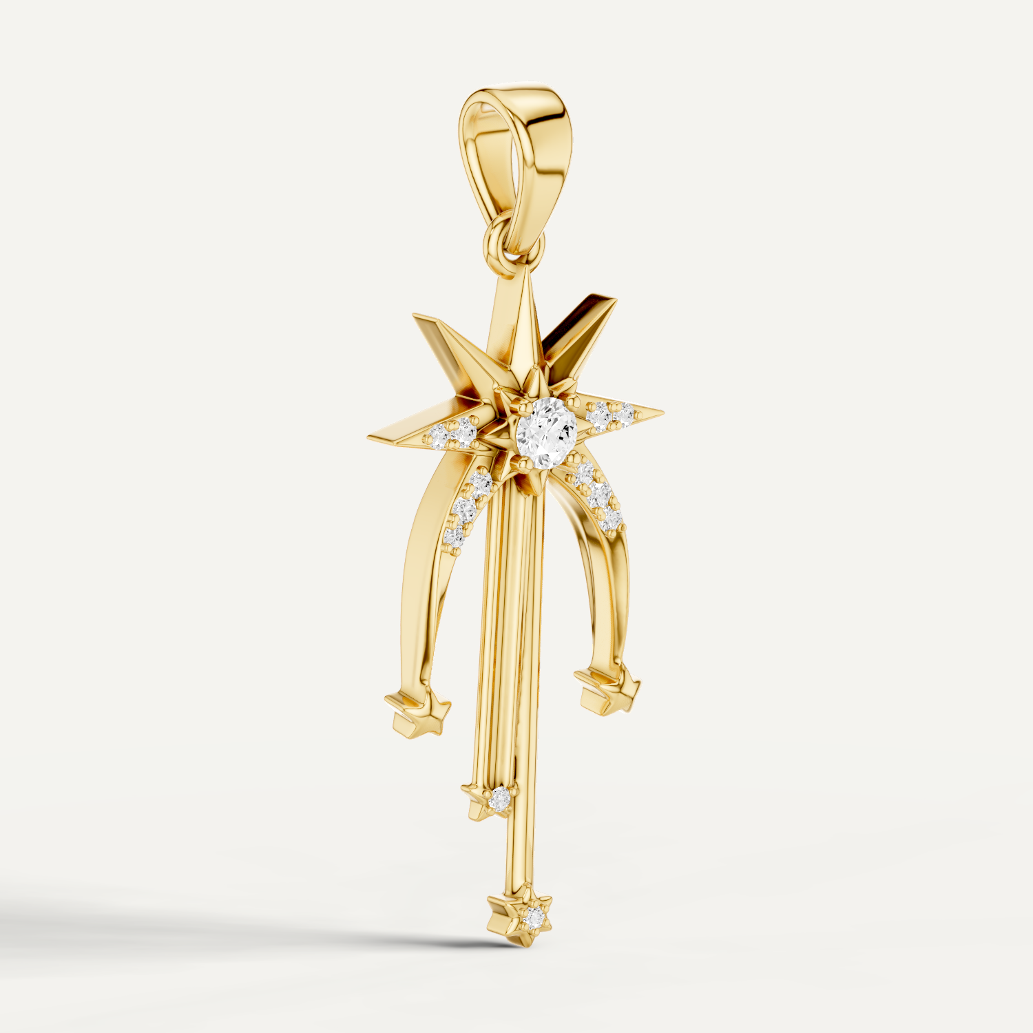 Skyfall, Shooting Star Pendant in 18K Yellow Gold