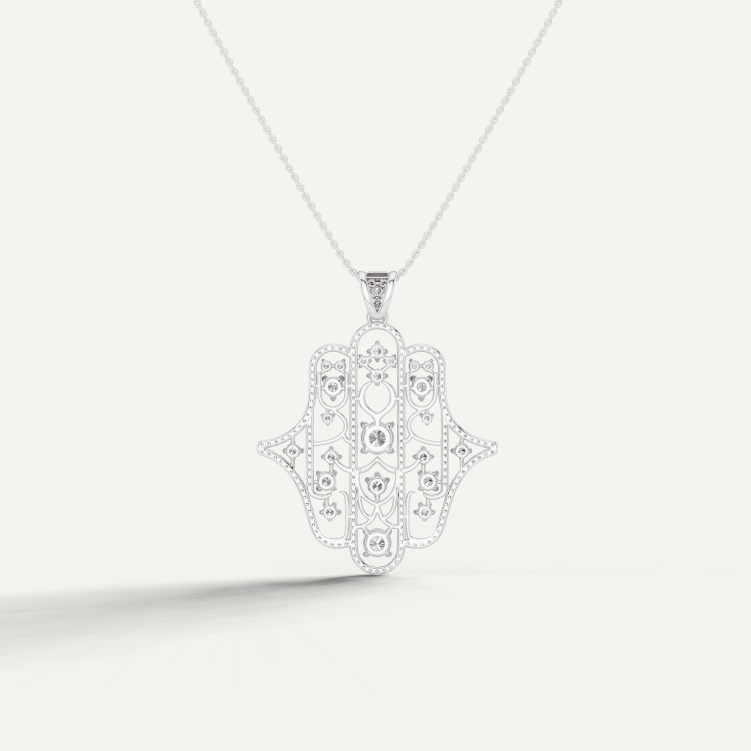 Amuletto, Hamsa Hand Pendant in 18K White Gold