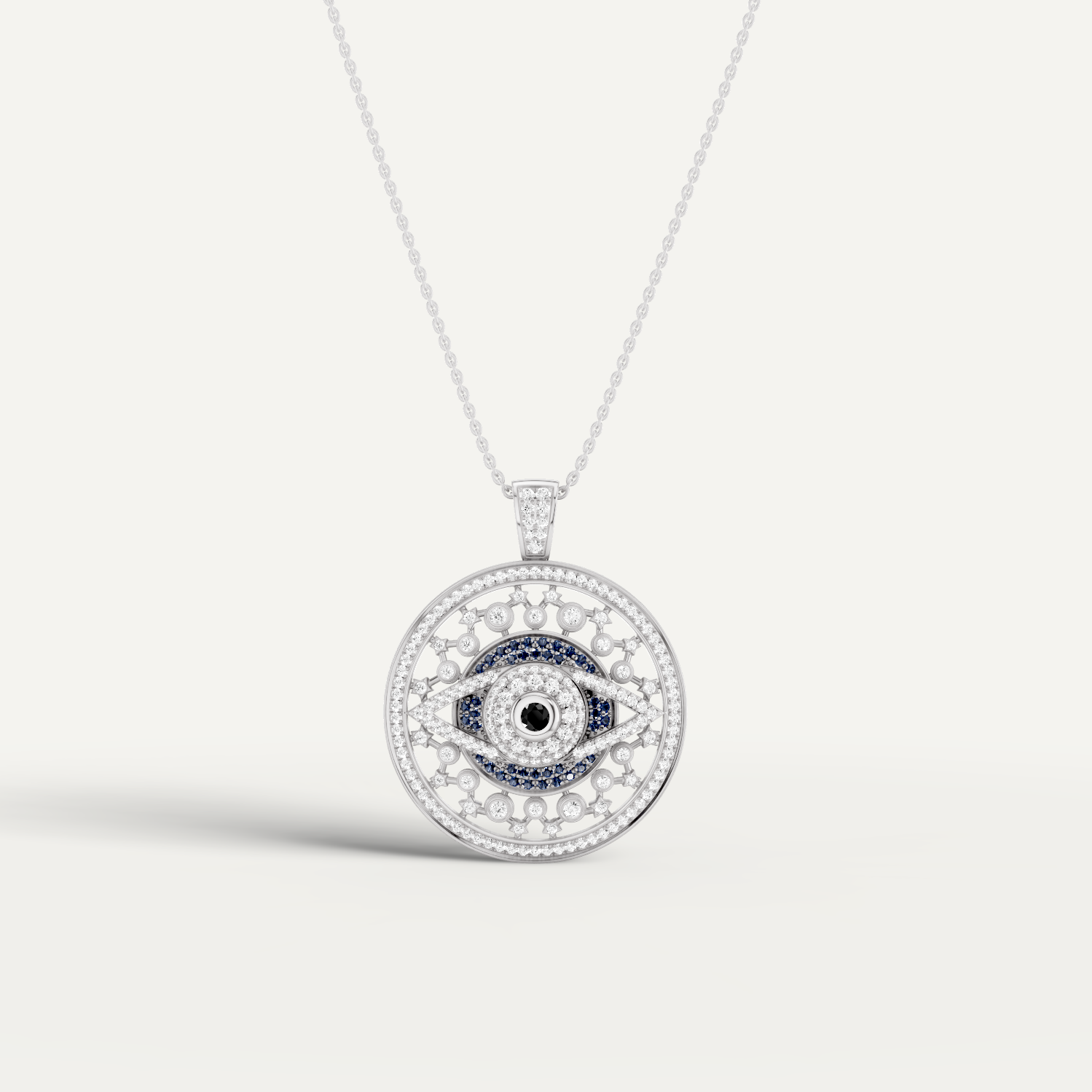 Occulux, Evil Eye Pendant in 14K White Gold