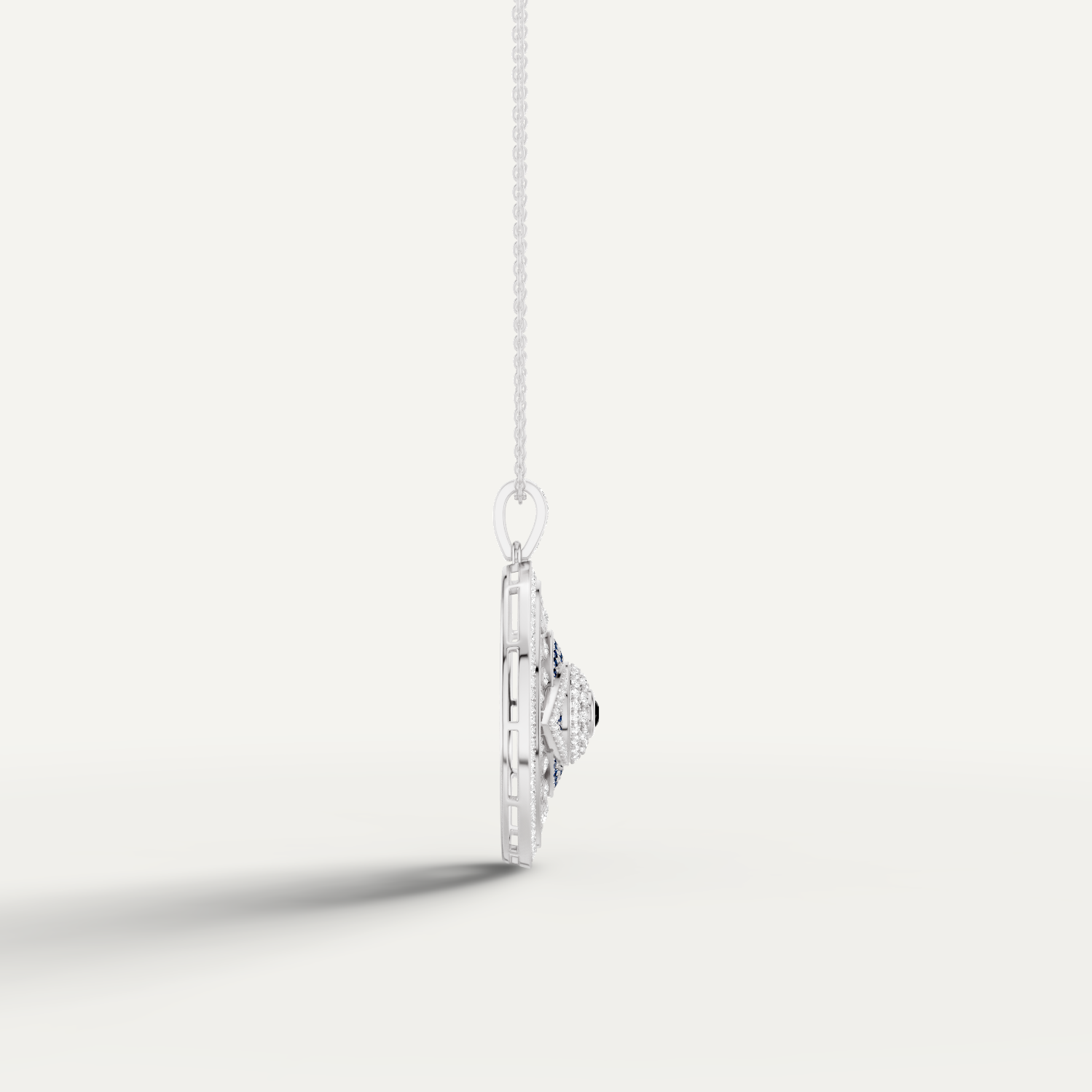 Occulux, Evil Eye Pendant in 14K White Gold