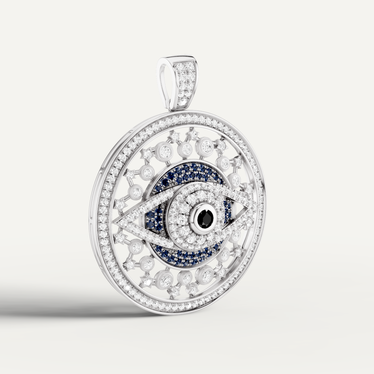 Occulux, Evil Eye Pendant in 14K White Gold