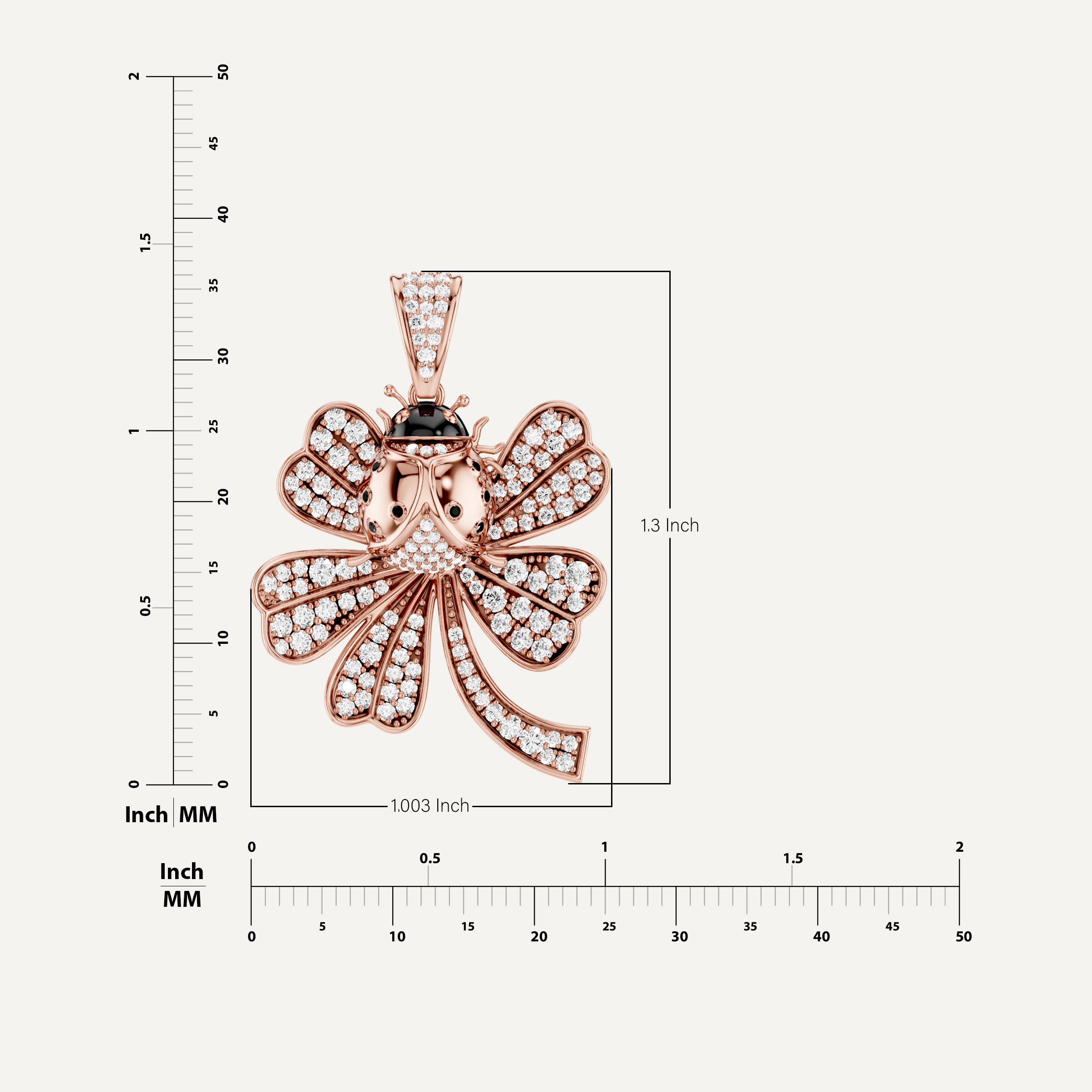 Lady Luck, Clover Leaf Pendant in 14K Rose Gold