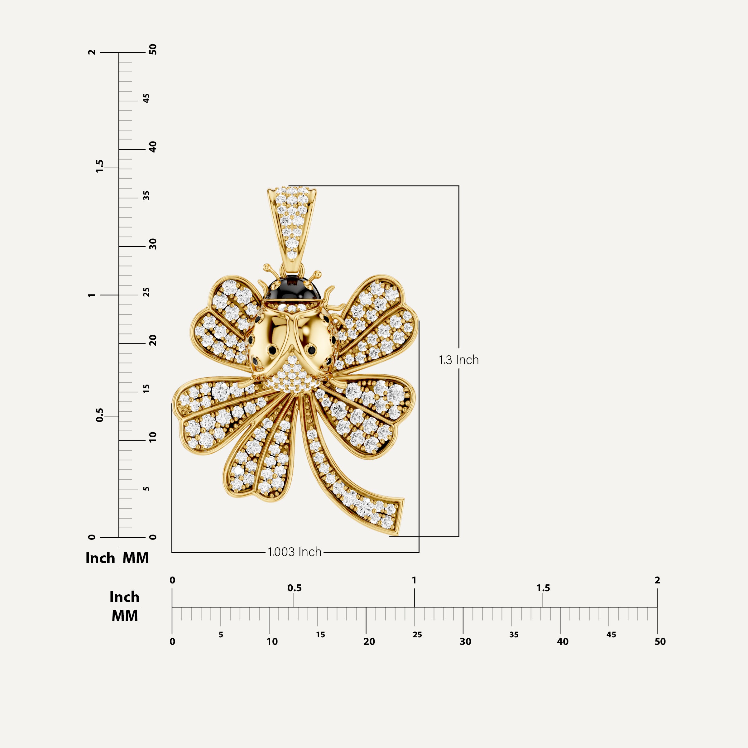 Lady Luck, Clover Leaf Pendant in 18K Yellow Gold