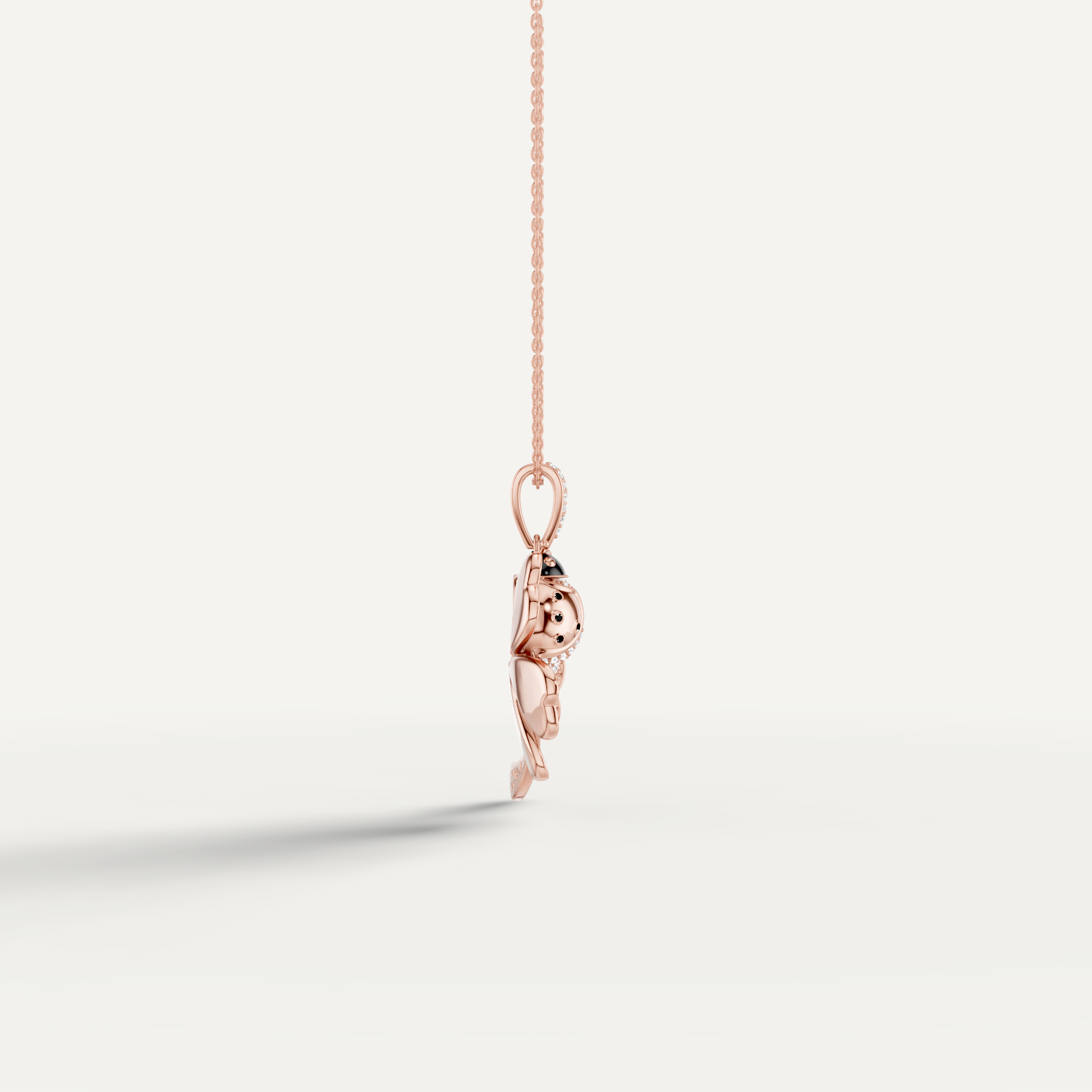 Lady Luck, Clover Leaf Pendant in 14K Rose Gold