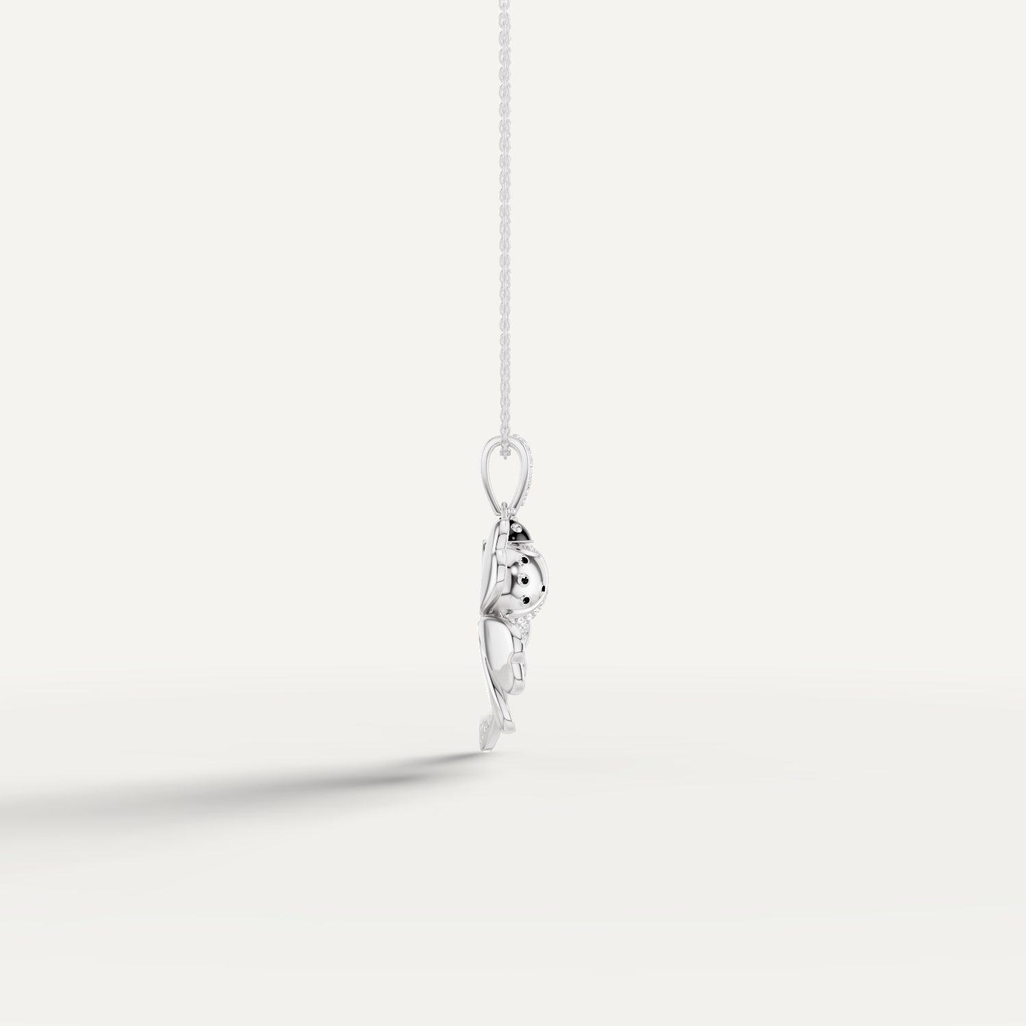 Lady Luck, Clover Leaf Pendant in 18K White Gold