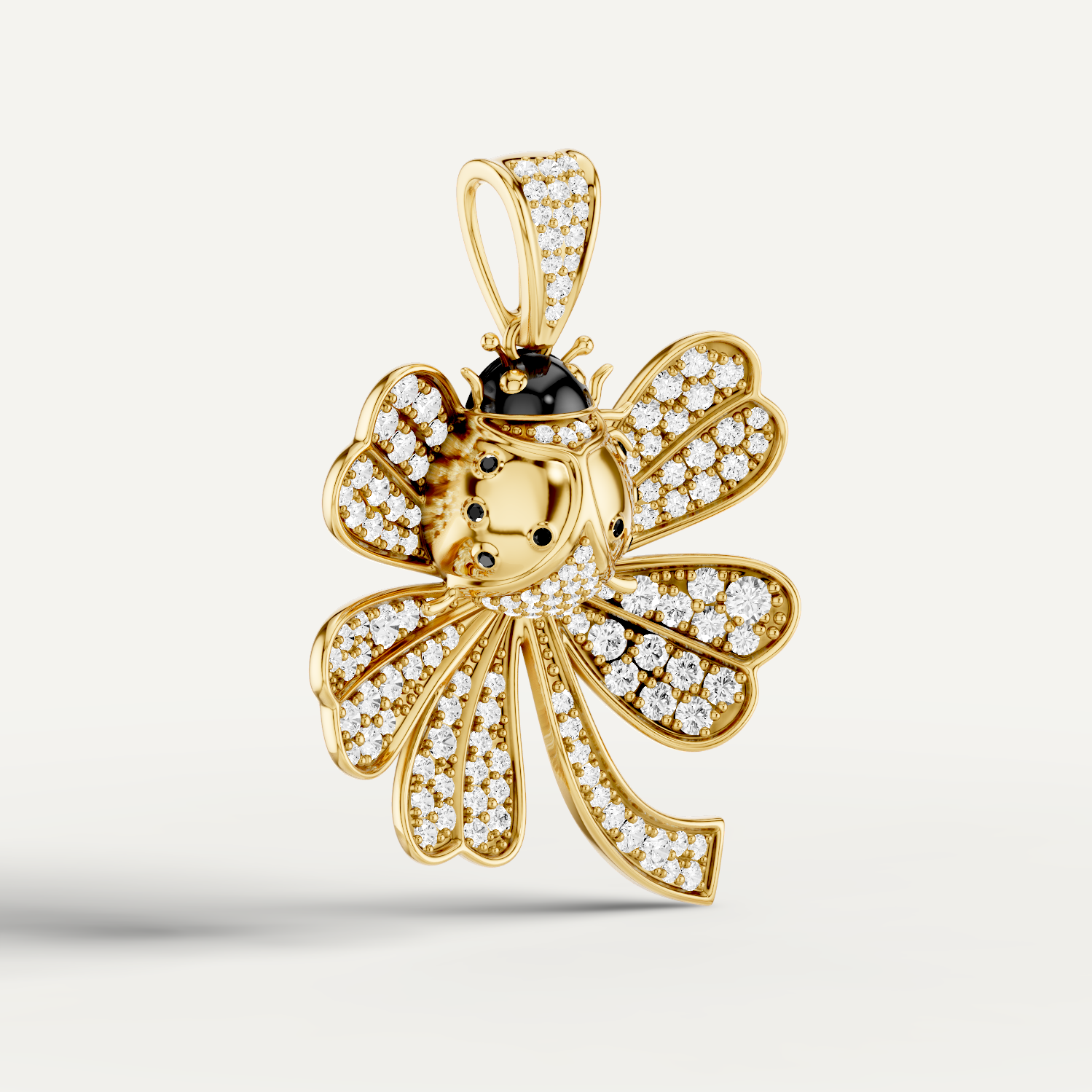 Lady Luck, Clover Leaf Pendant in 14K Yellow Gold