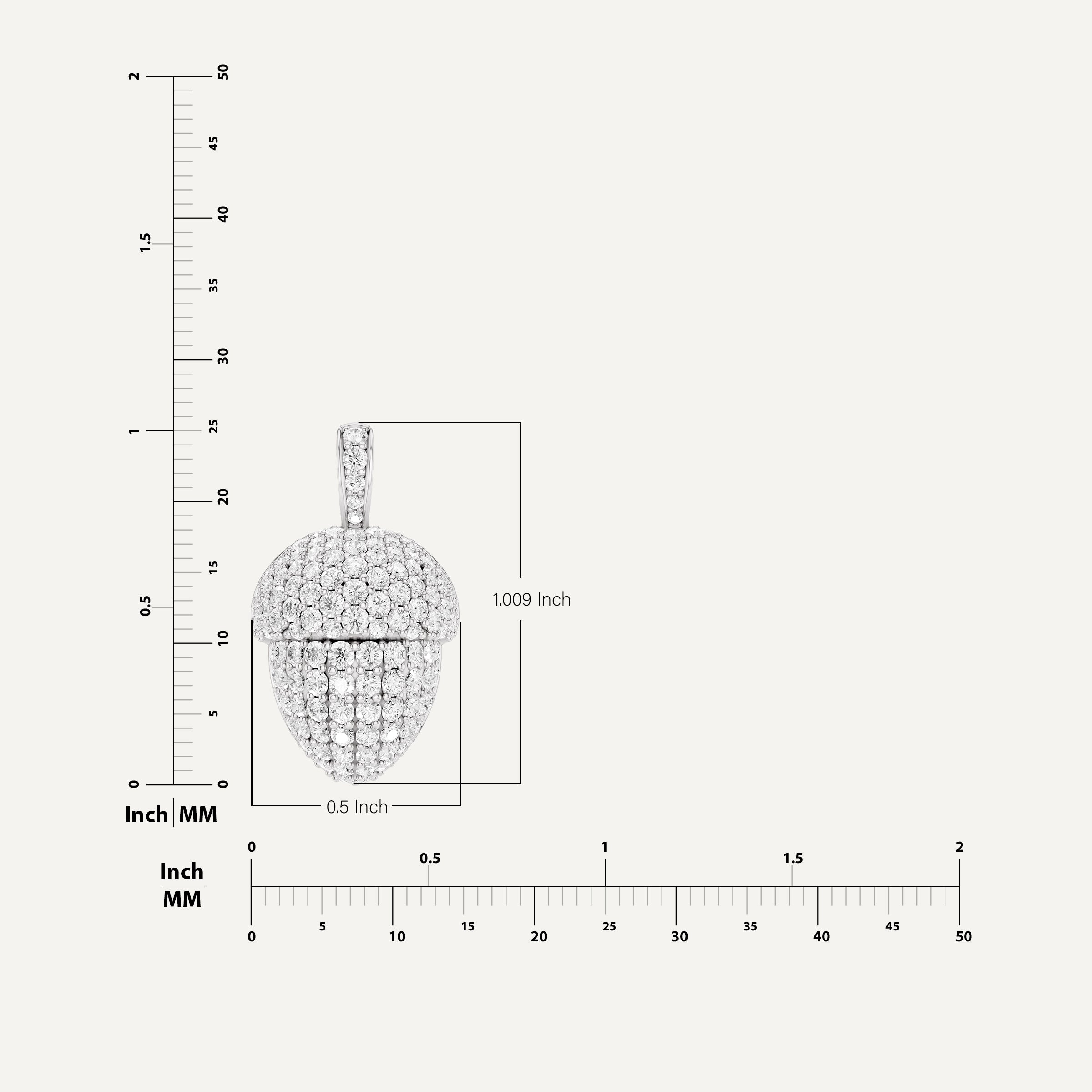 Oaklore, Acorn Pendant in 14K White Gold