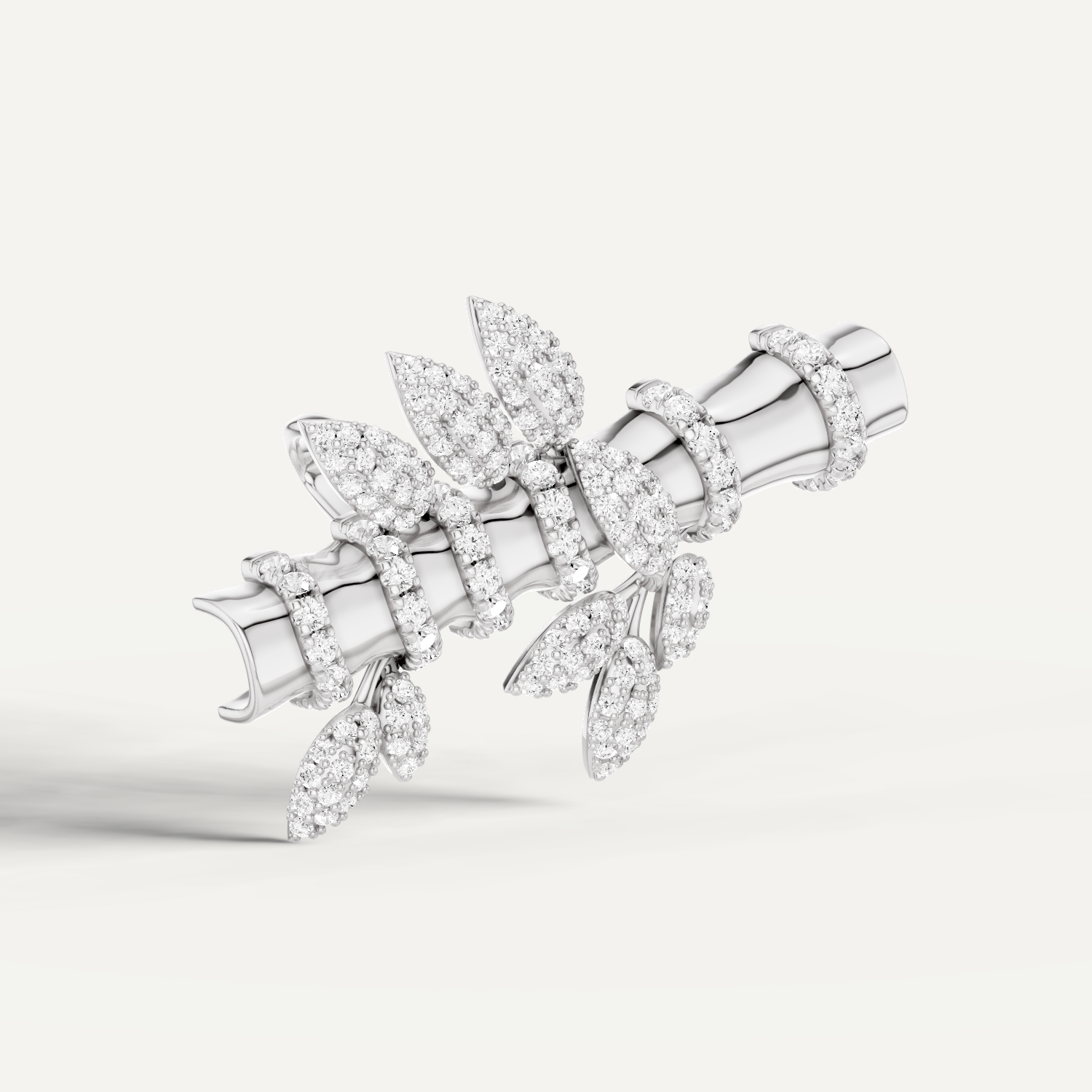 Flutia, Bamboo Pendant in 18K White Gold