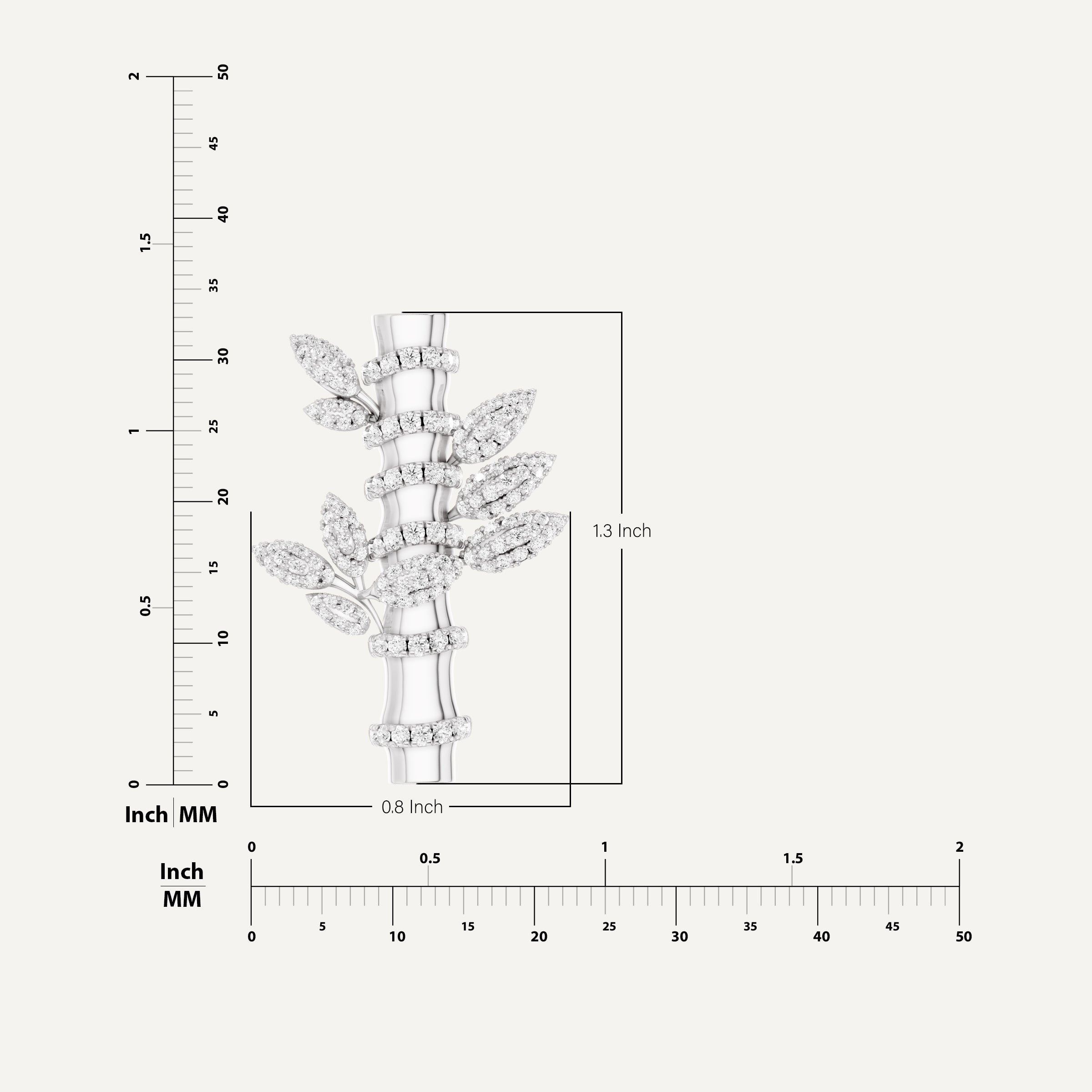 Flutia, Bamboo Pendant in 18K White Gold