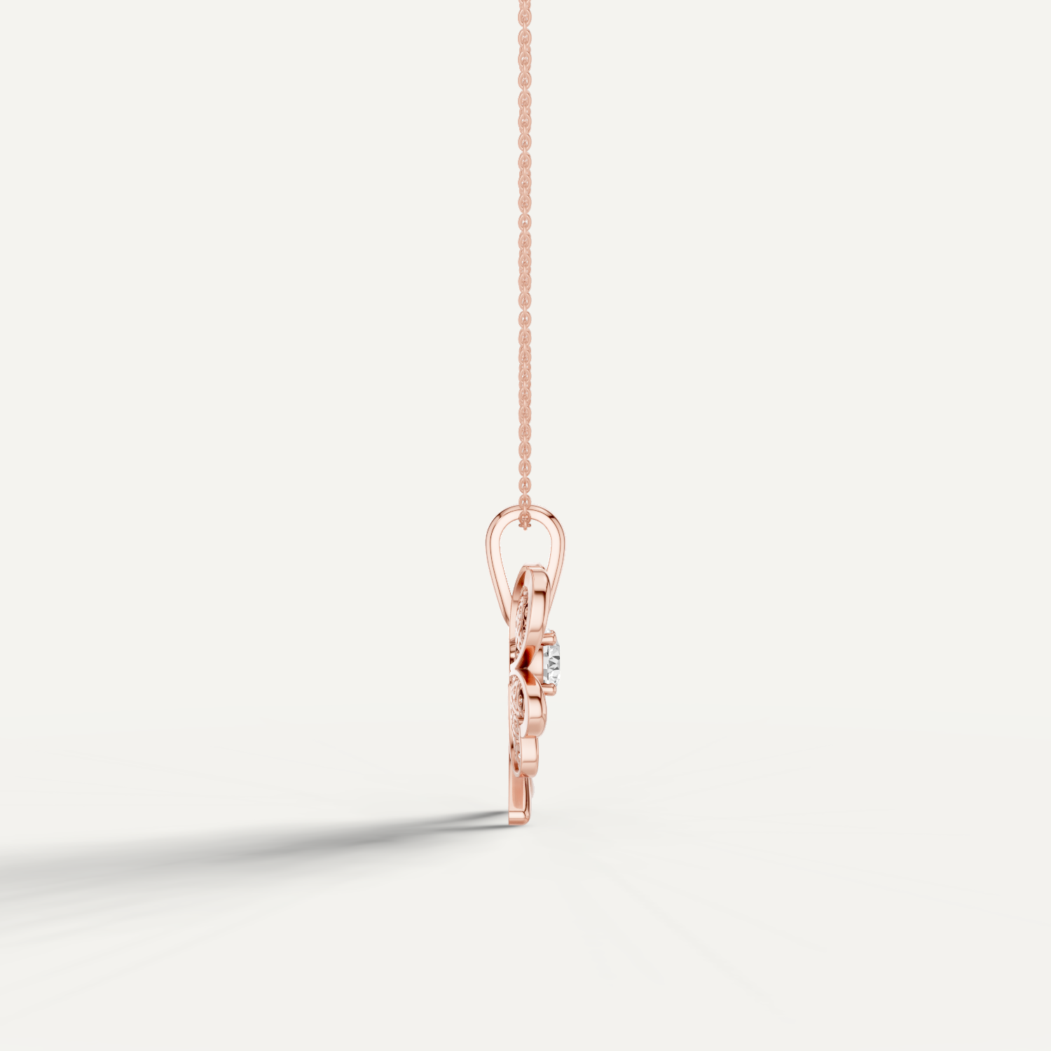 Clovery, Clover Leaf Pendant in 14K Rose Gold