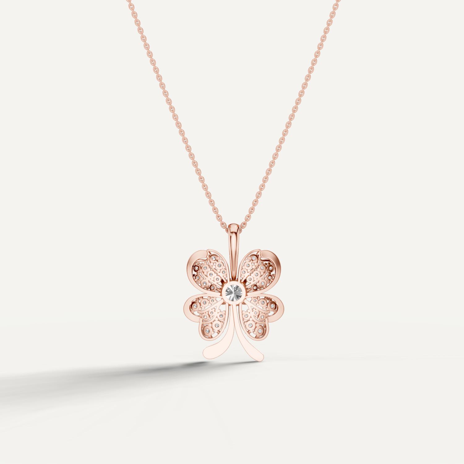 Clovery, Clover Leaf Pendant in 18K Rose Gold