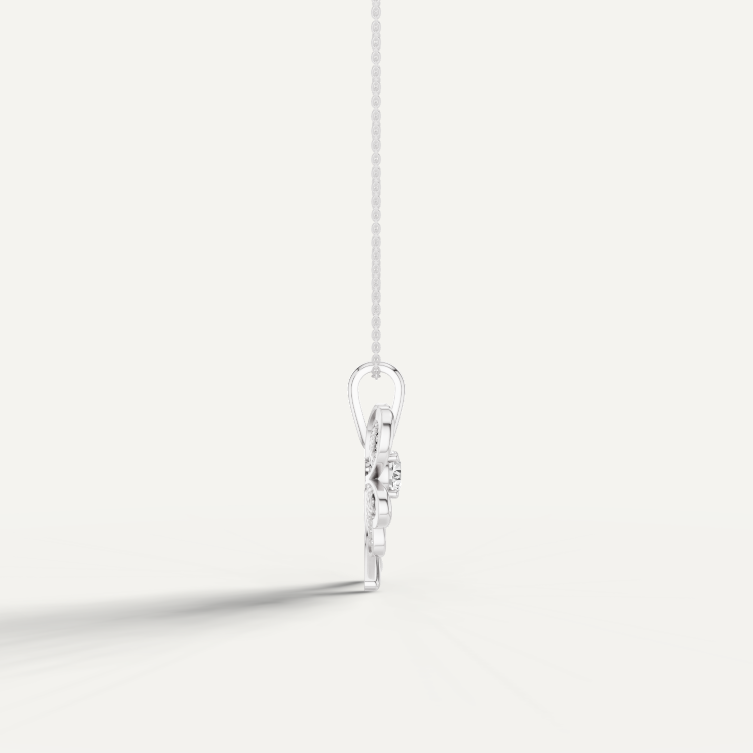 Clovery, Clover Leaf Pendant in 14K White Gold