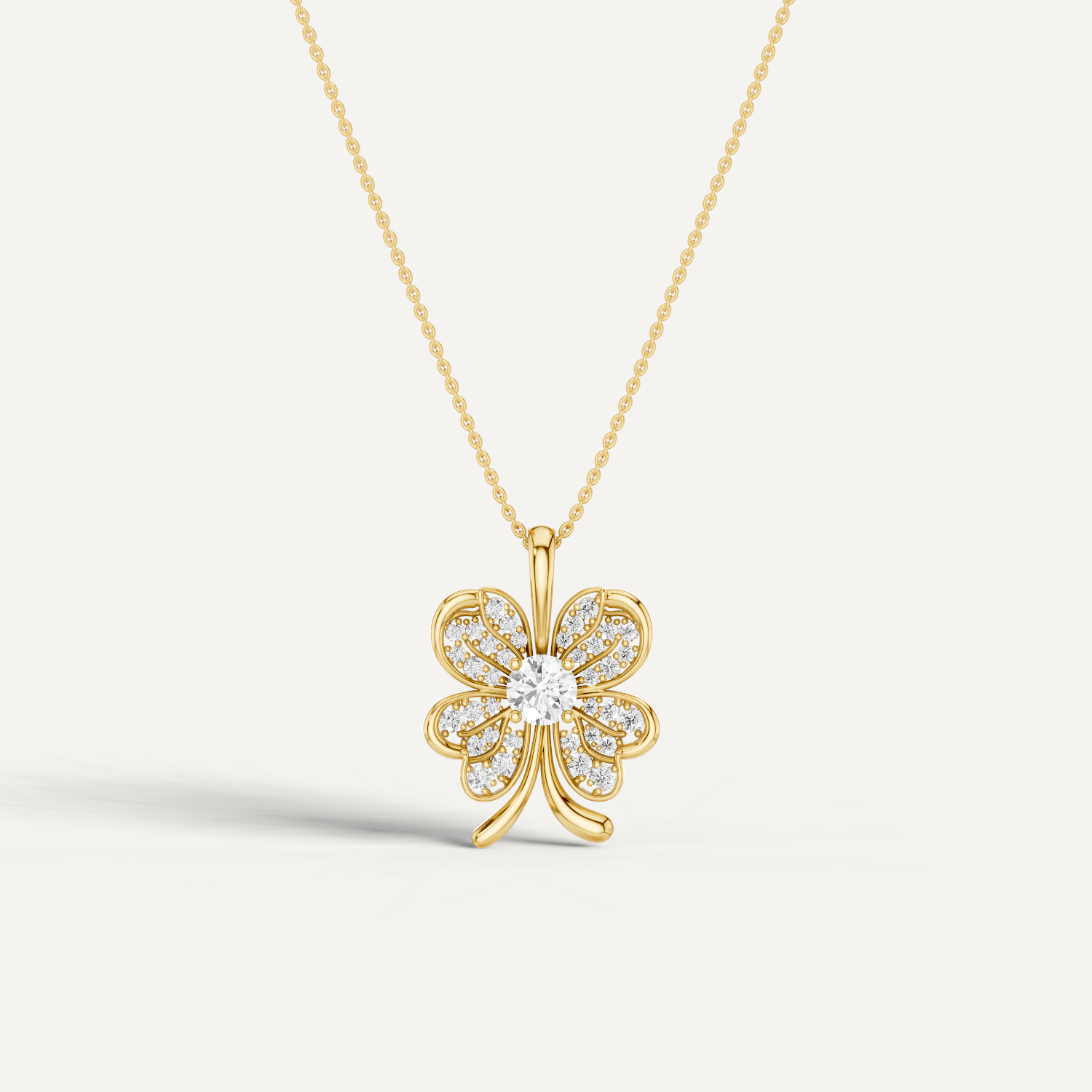 Clovery, Clover Leaf Pendant in 18K Yellow Gold