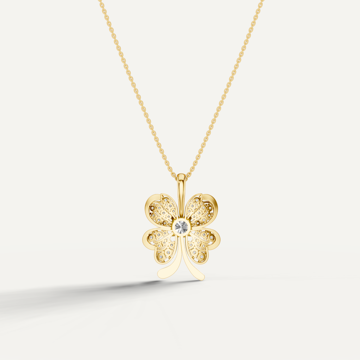 Clovery, Clover Leaf Pendant in 18K Yellow Gold