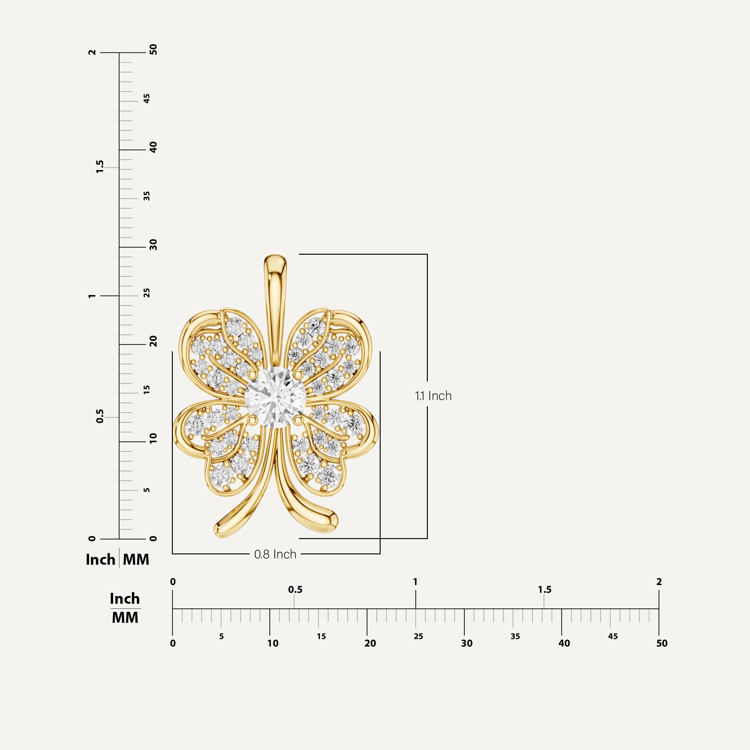 Clovery, Clover Leaf Pendant in 18K Yellow Gold
