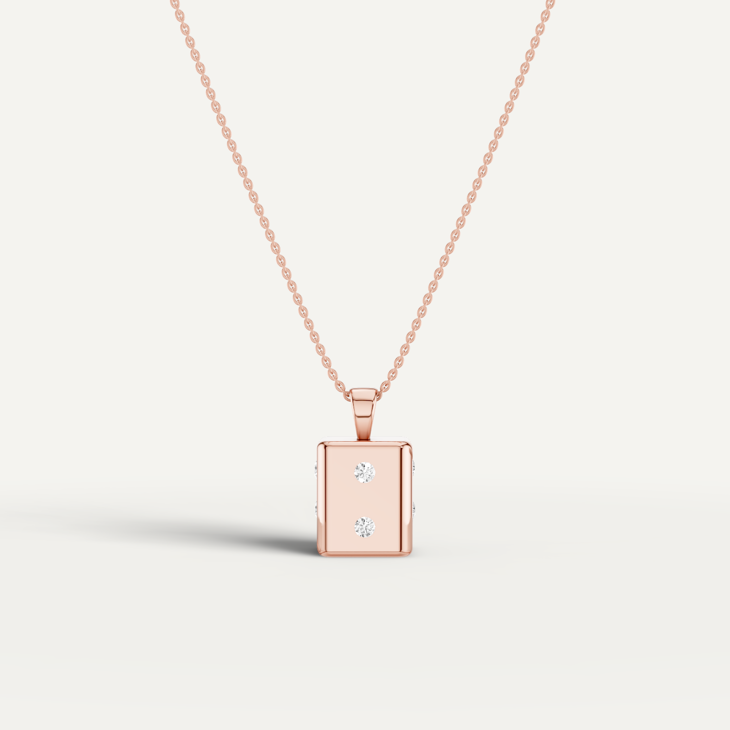 Risket, Dice Pendant in 18K Rose Gold