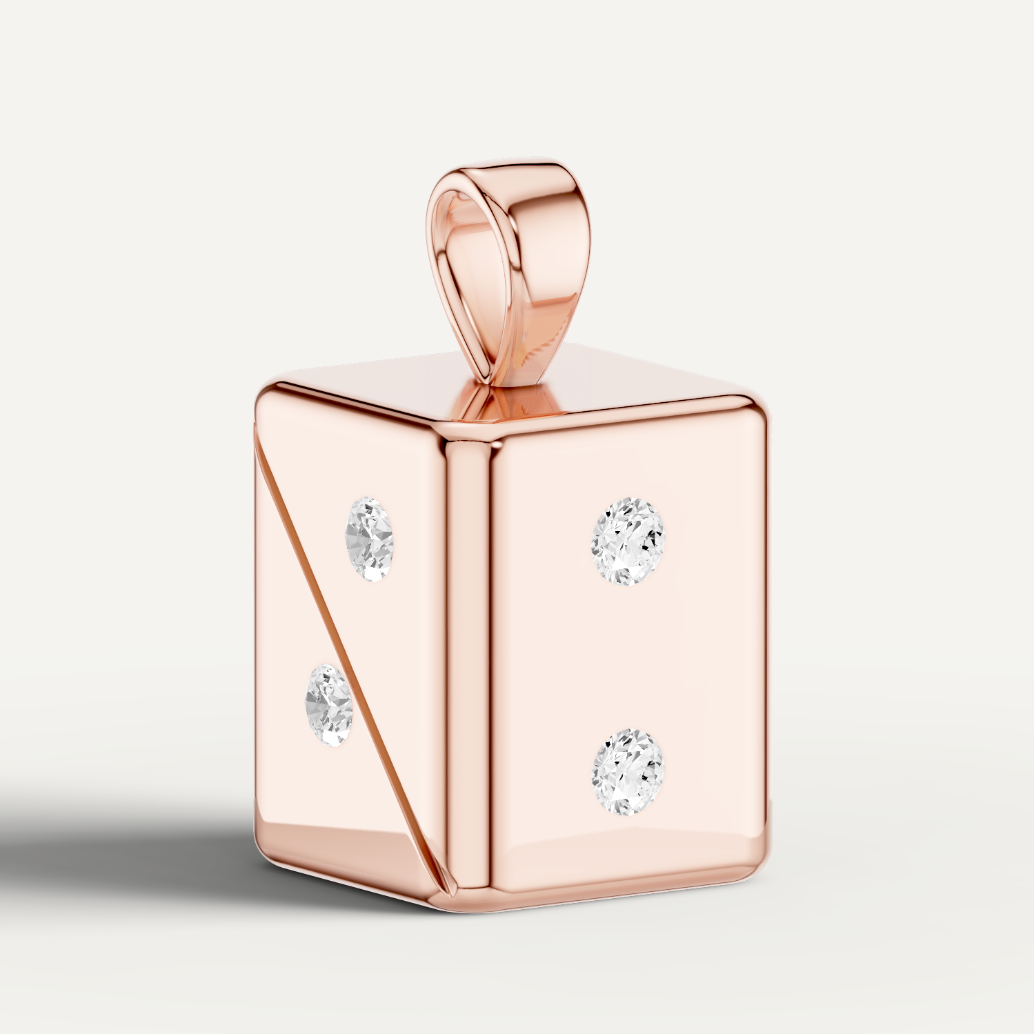 Risket, Dice Pendant in 18K Rose Gold