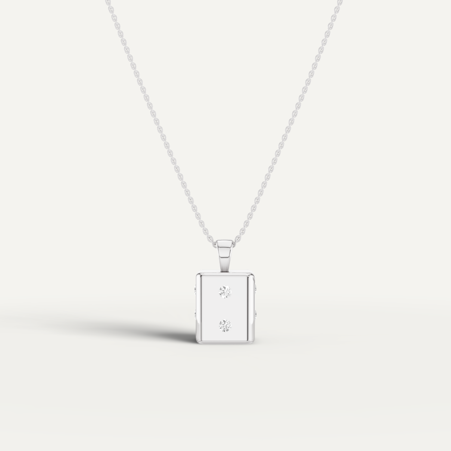 Risket, Dice Pendant in 18K White Gold